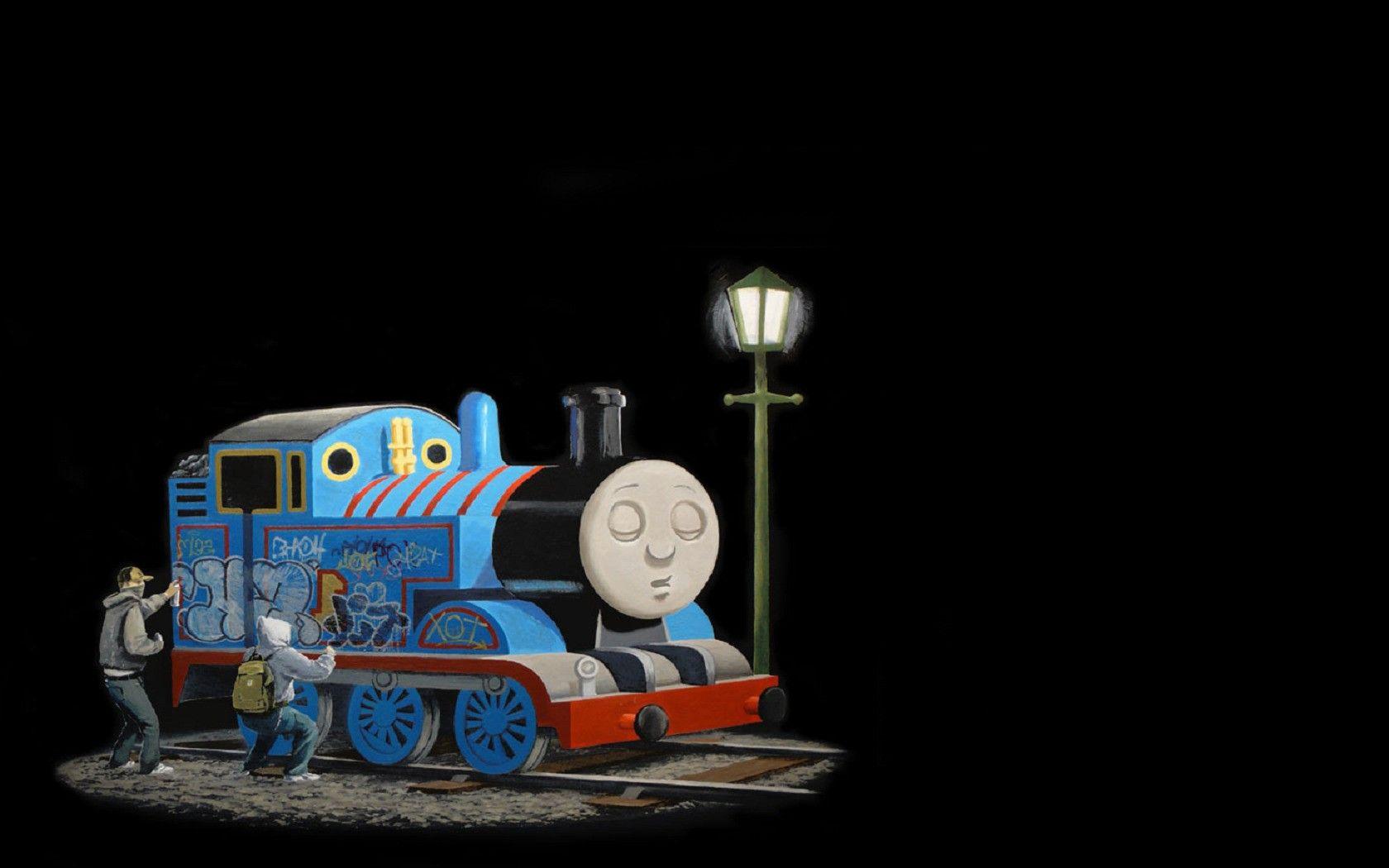 train steam locomotive graffiti thomas the tank engine minimalism