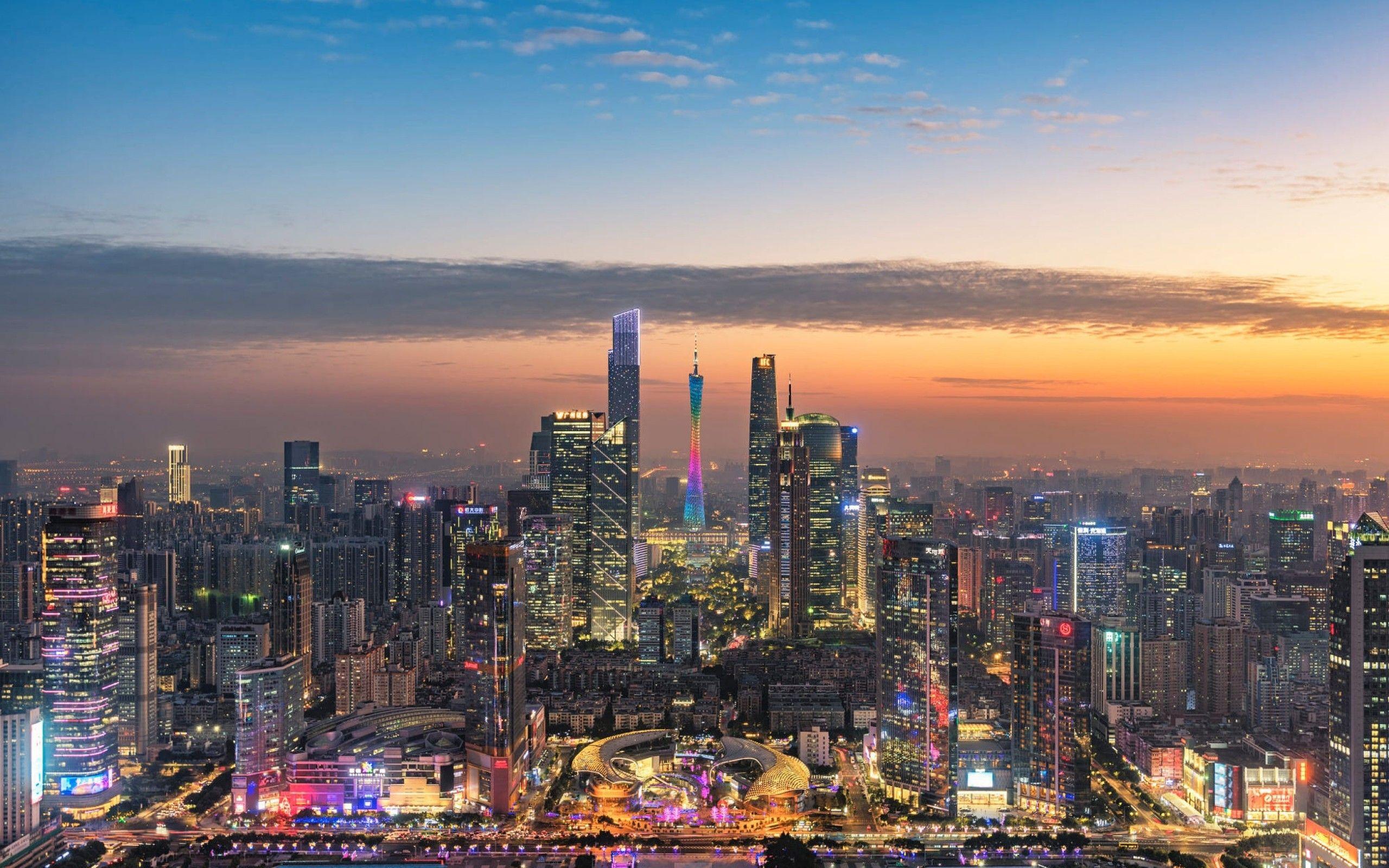 Download 2560x1600 China, Guangzhou, Cityscape, Skyscrapers, Sky