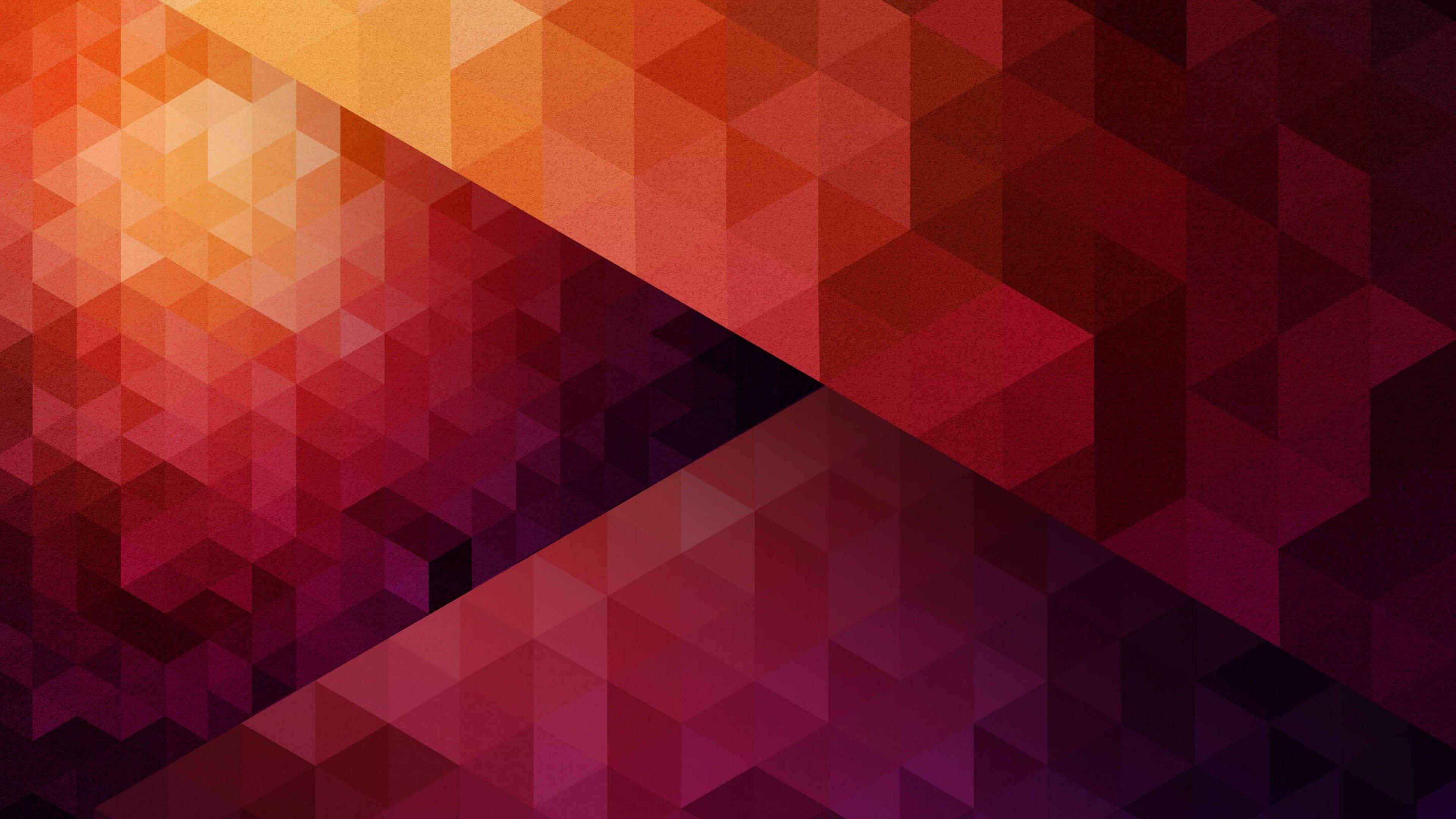 Wallpaper Low poly, Orange, Geometric, HD, Abstract