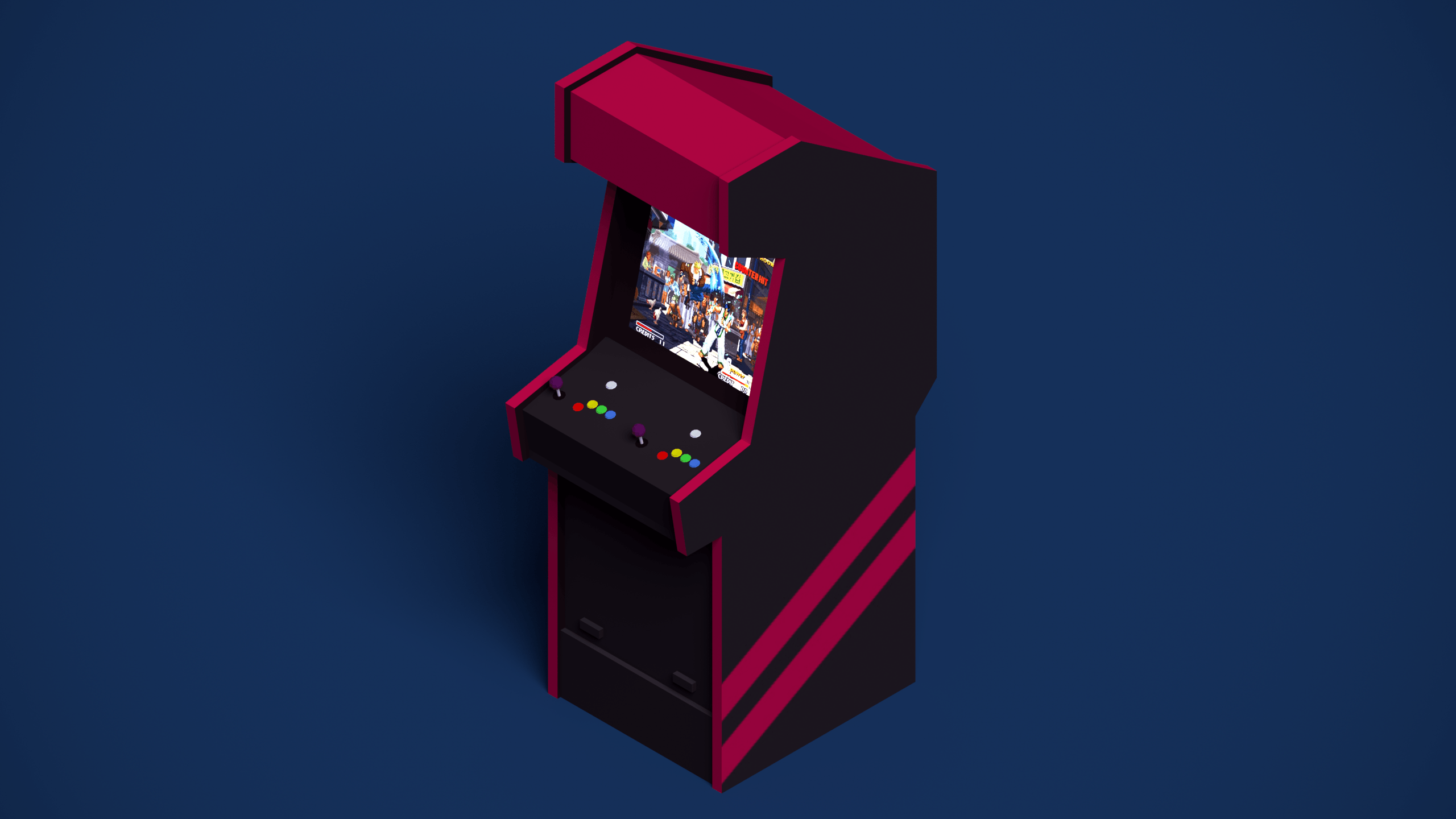 Low Poly Arcade HD Wallpaper