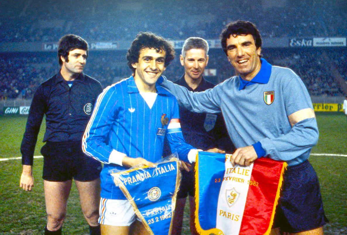 Dino Zoff and Michel Platini