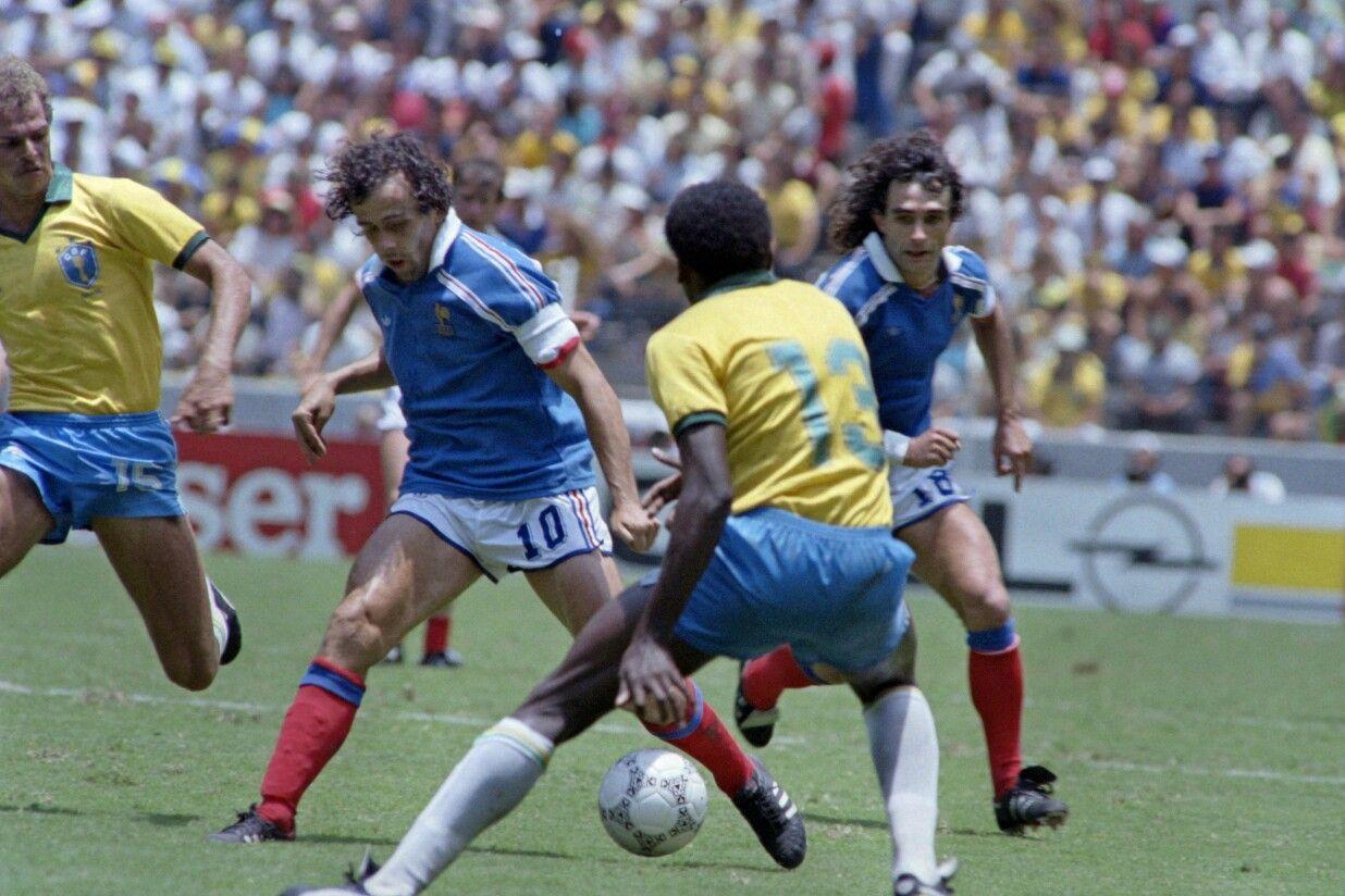 France 1 Brazil 1 (4 3 P) In 1986 In Guadalajara. Michel Platini