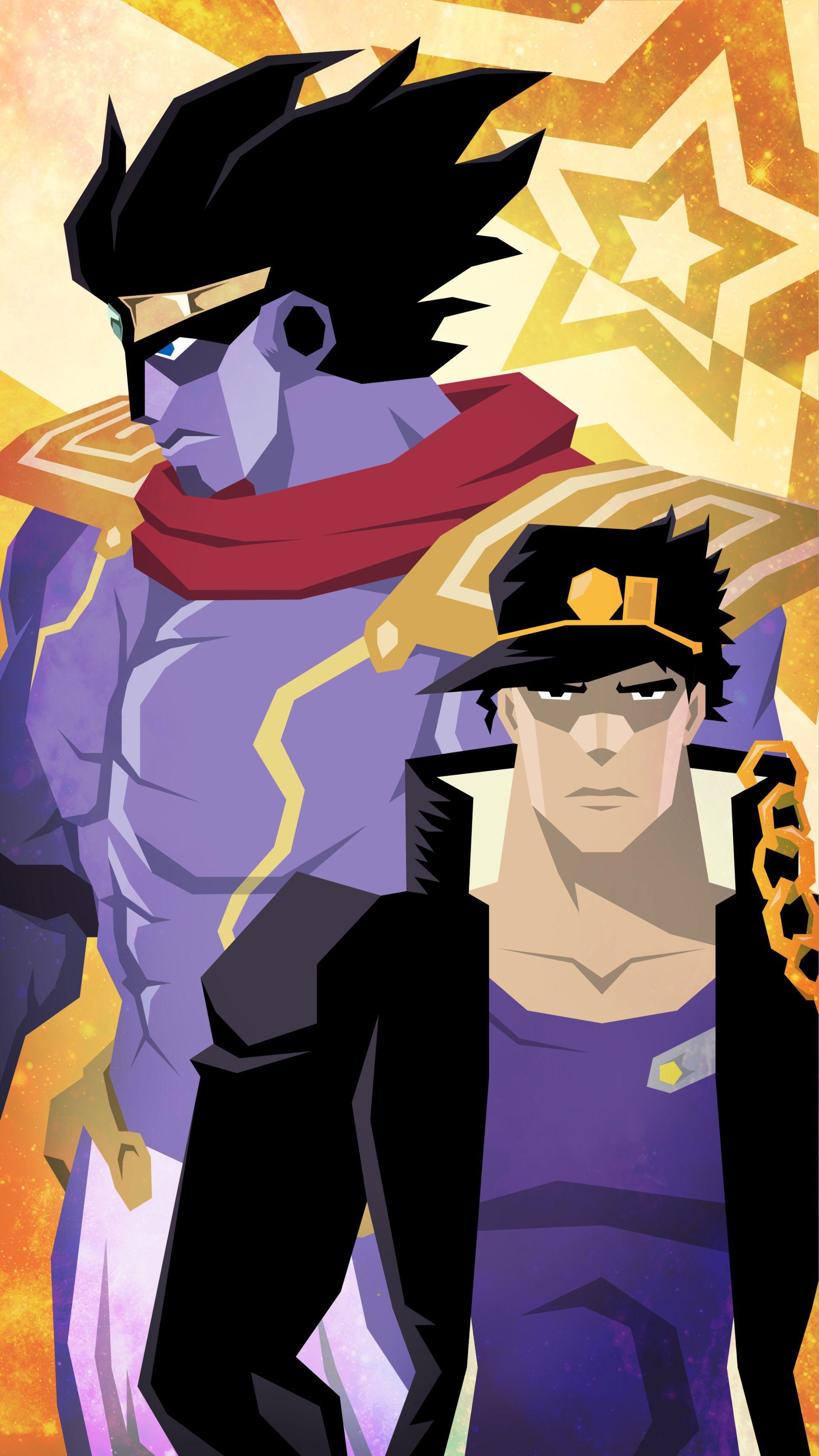 Jotaro Kujo & Star Platinum Polygon Wallpaper