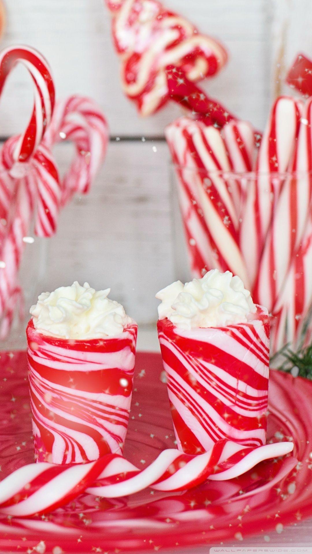 Candy Canes with Red Stripes, Peppermint ❤ 4K HD Desktop Wallpaper
