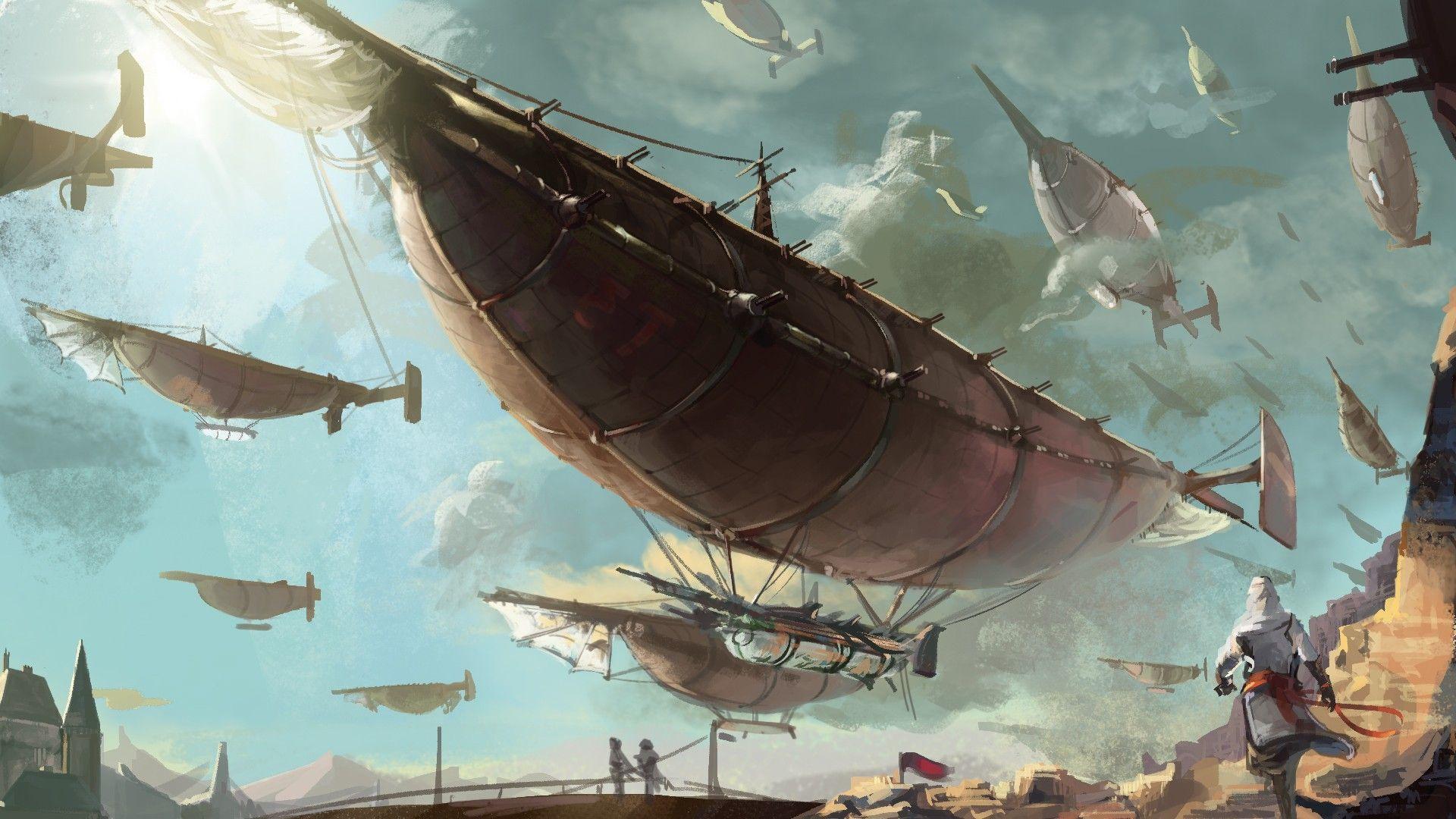 Troop steampunk airship wallpaper and image, picture
