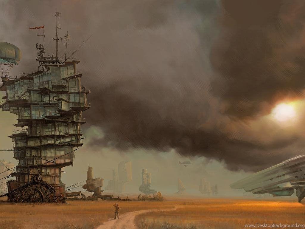 Airship Steampunk Vehicles Wallpaper Desktop Background