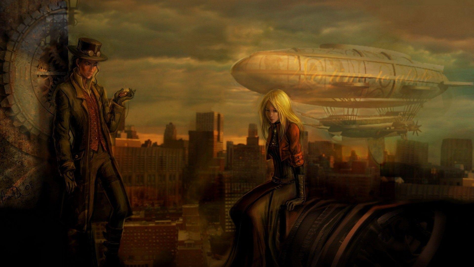 Download 8k Anime Futuristic Airship Wallpaper