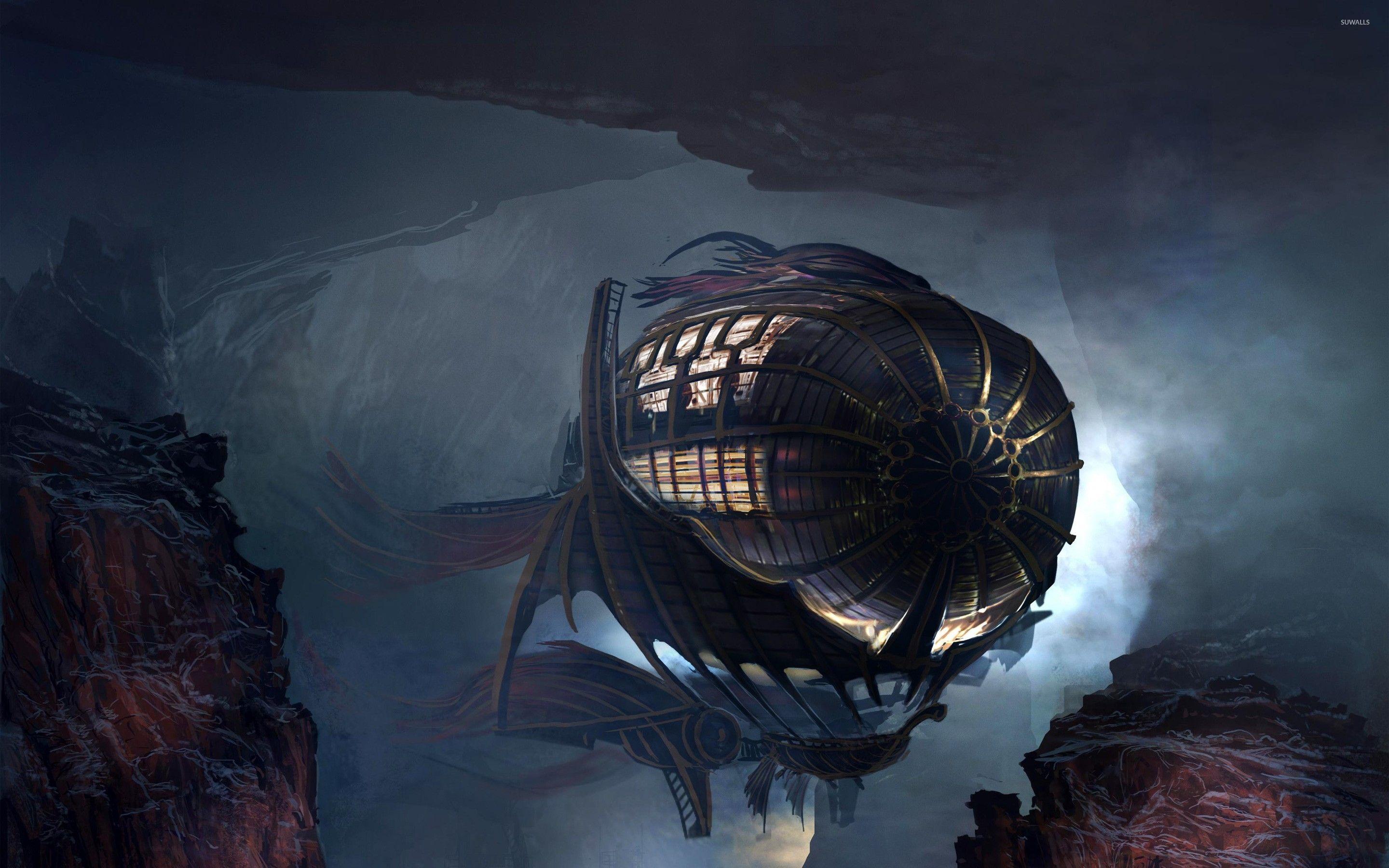 steampunk airship wallpaper 1920x1080