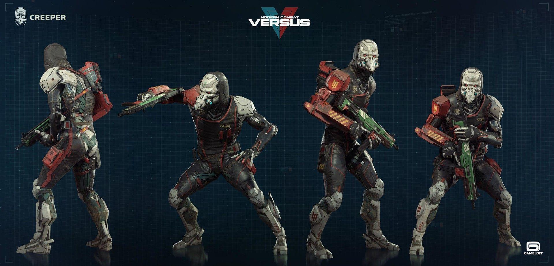 modern combat versus black background