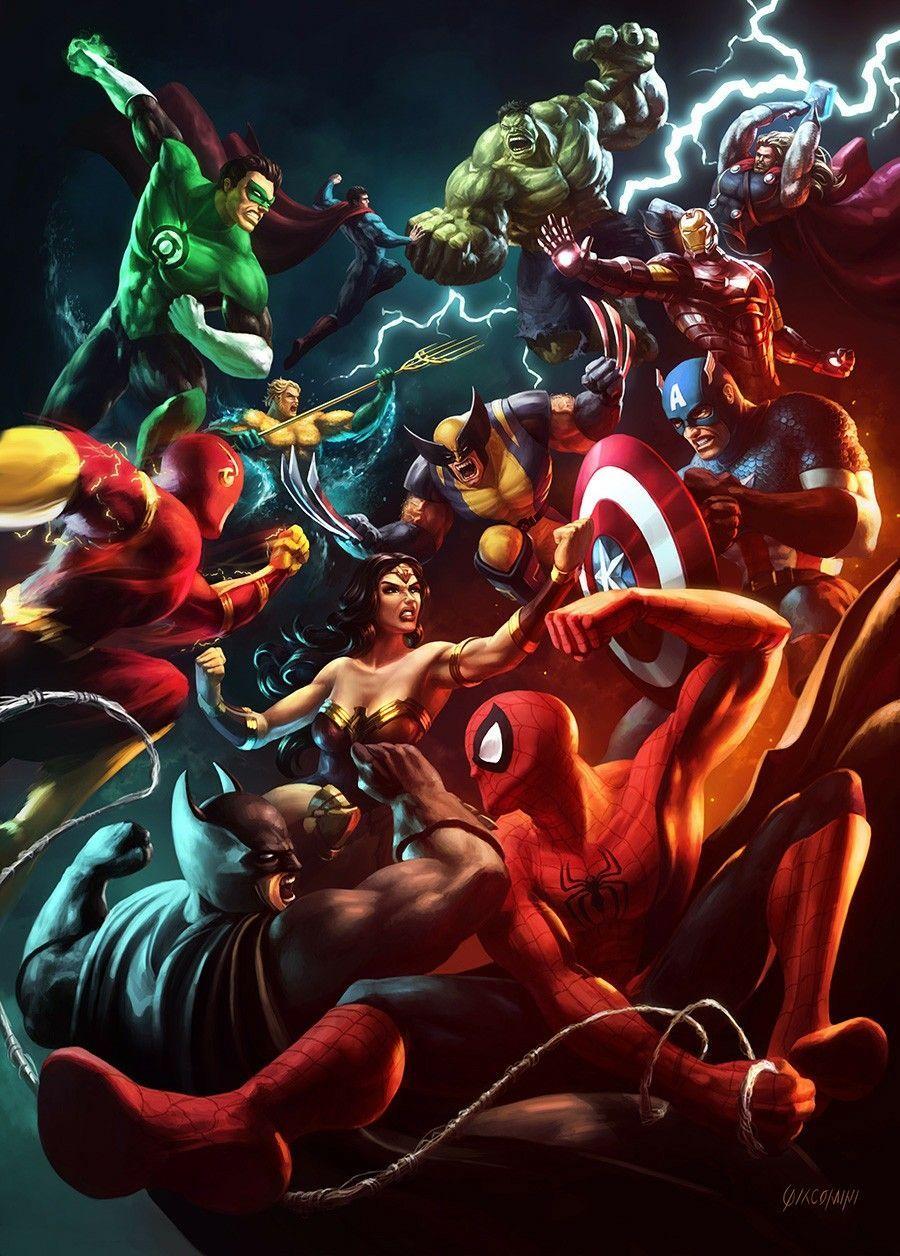 JLA vs The Avengers Marvel vs DC. Default wallpaper