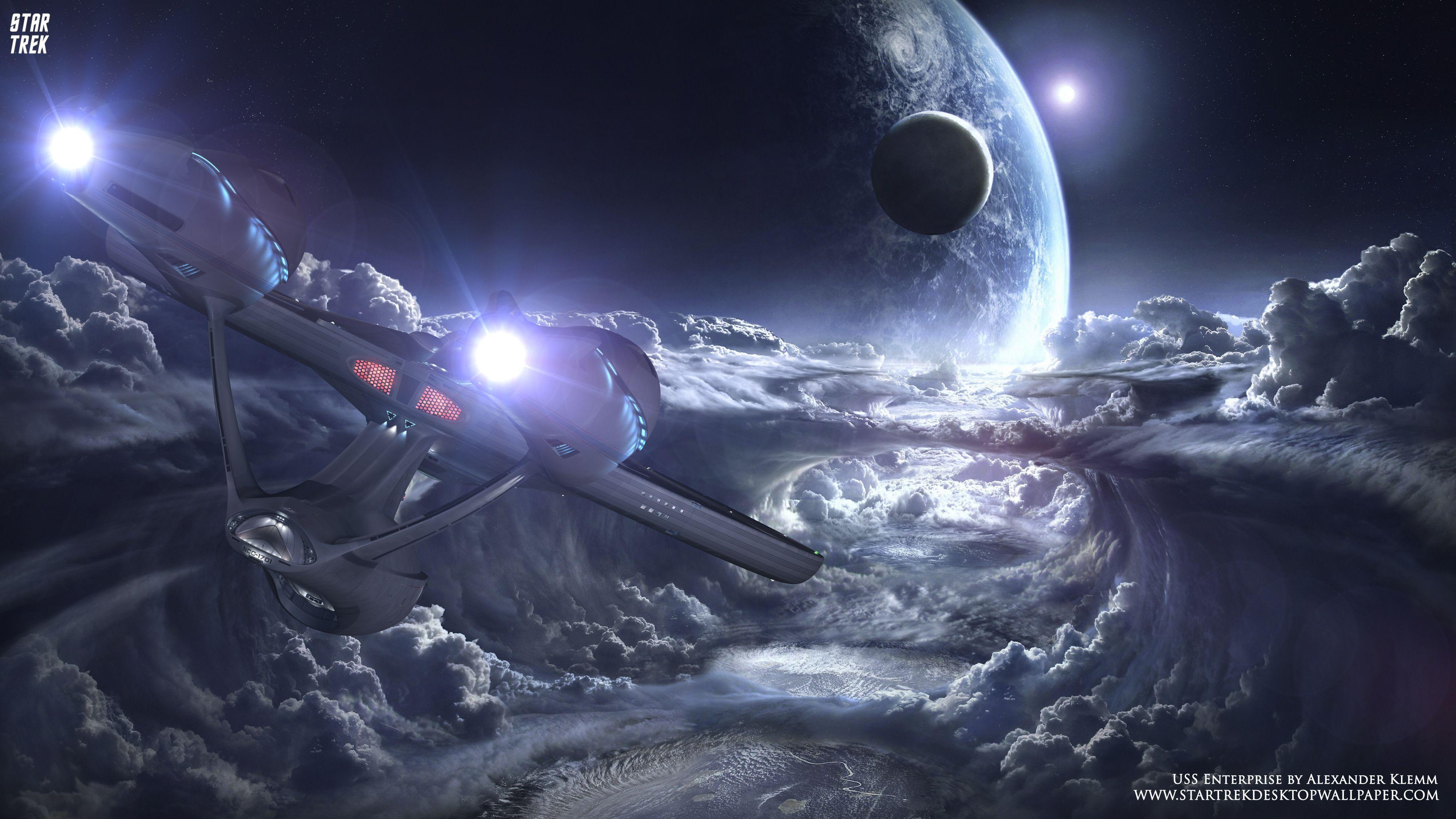 Star Trek USS Enterprise NCC 1701 Over New Planet Star Trek