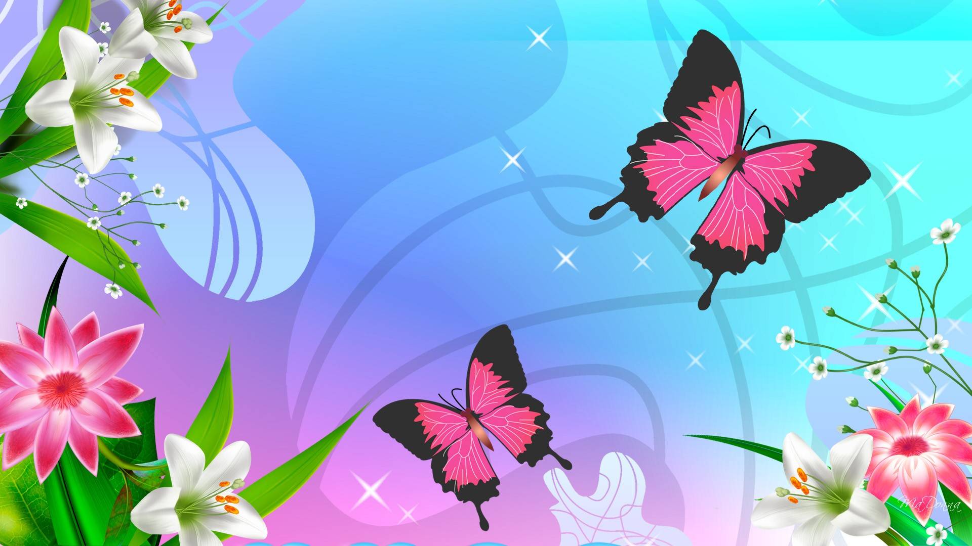Adoring pink butterfly