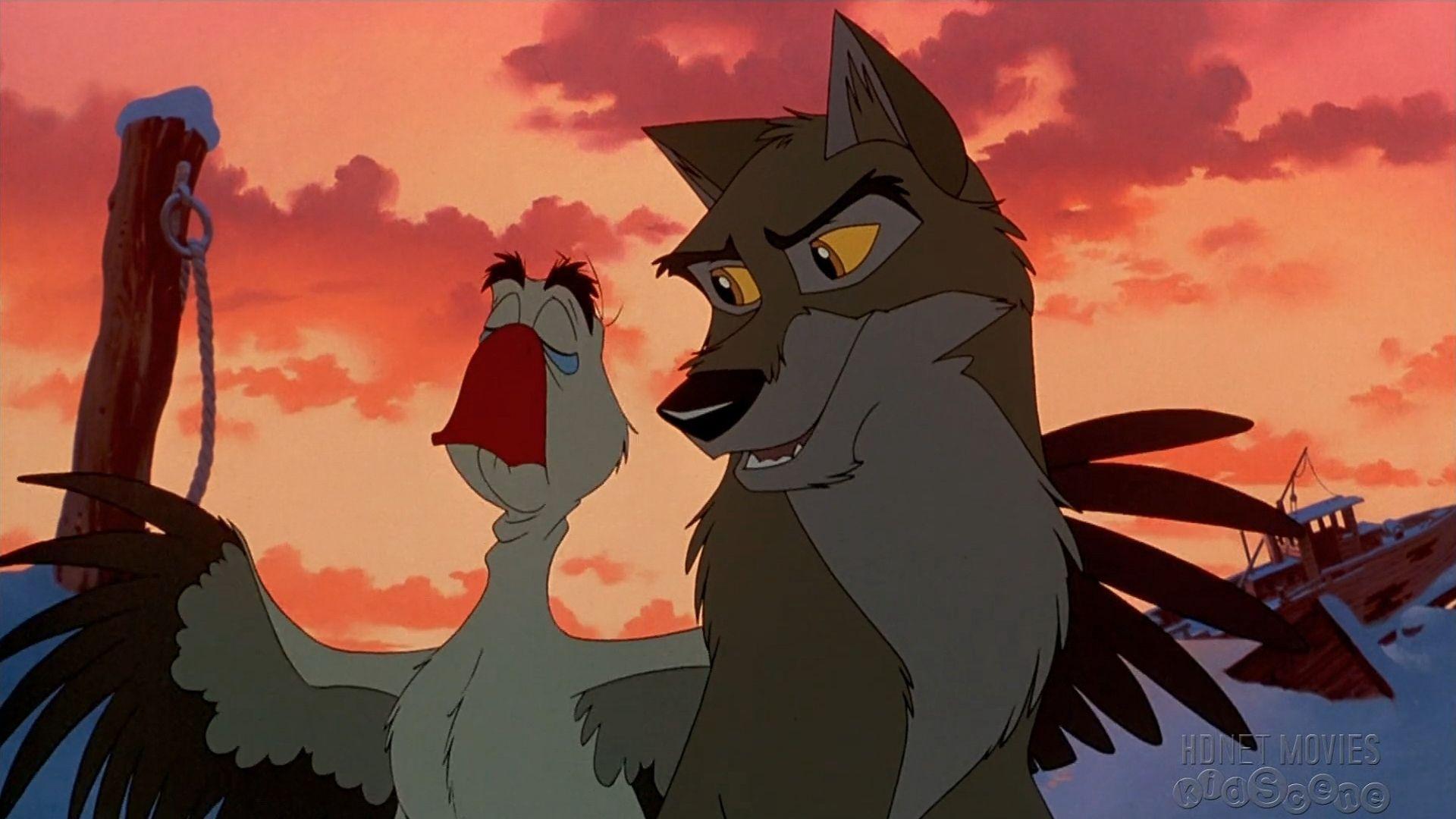 Download wallpaper 1920x1080 balto, goose, dog full hd, hdtv, fhd