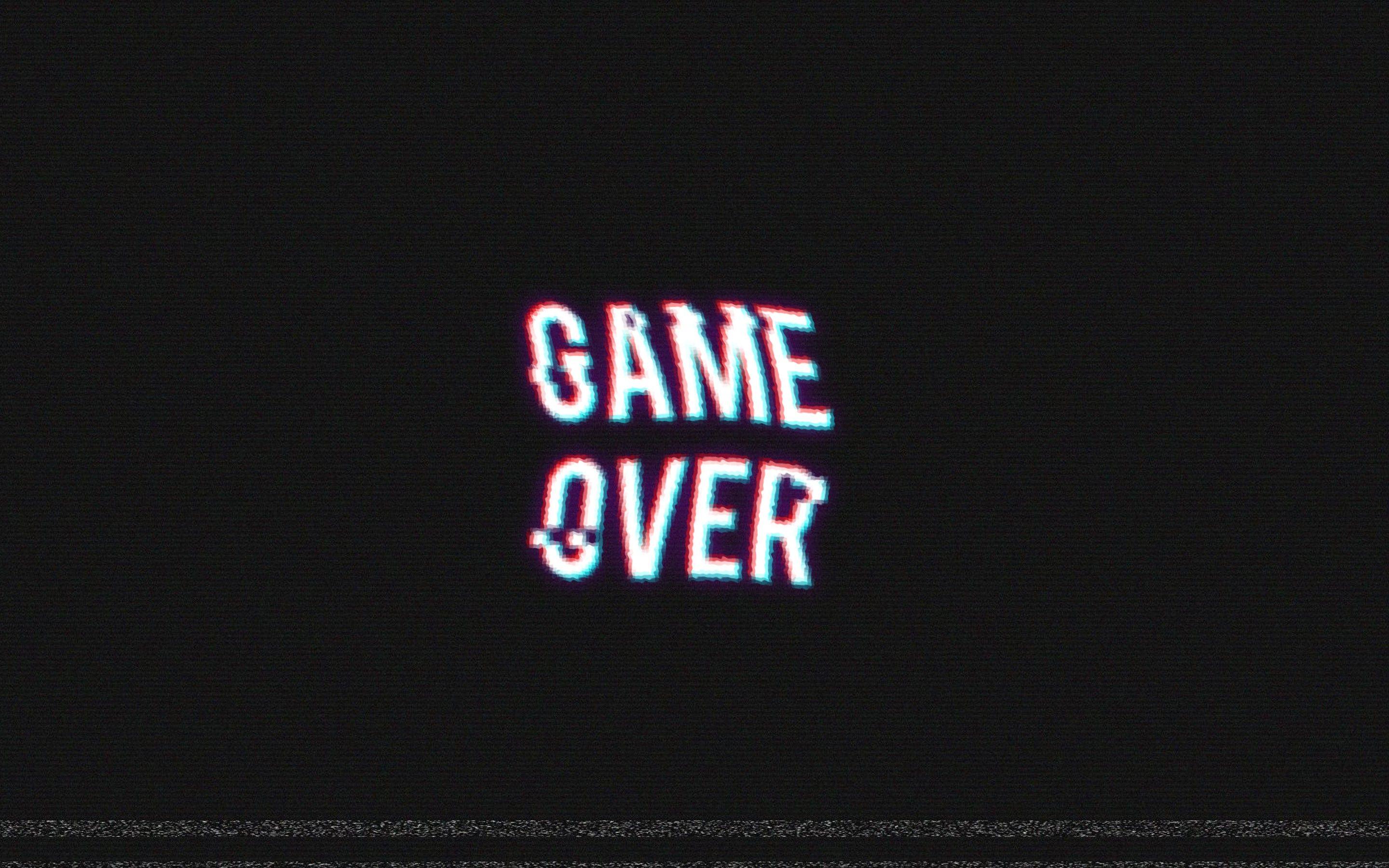GAME OVER, Video Games, Retro Games, Distortion Wallpaper HD