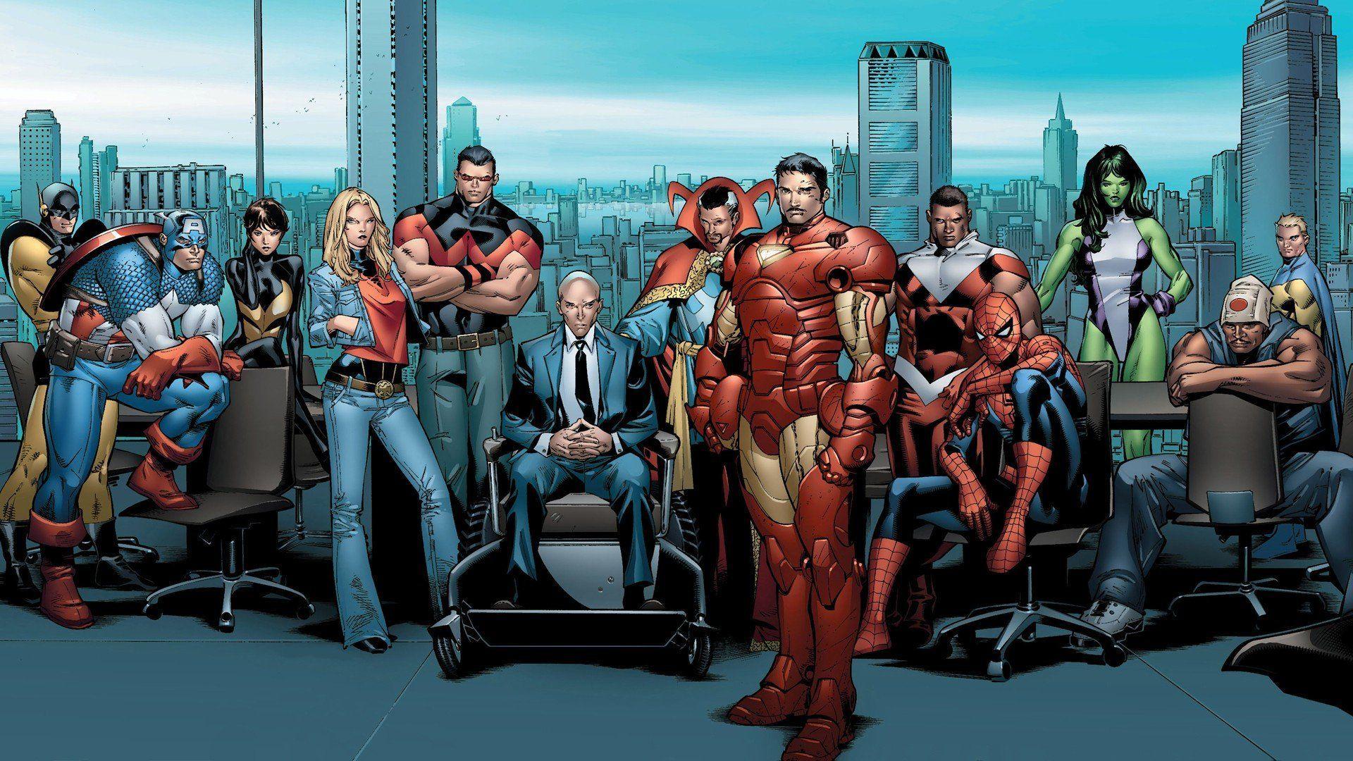 Artwork Avengers Captain America Carol Danvers Charles Xavier Comics