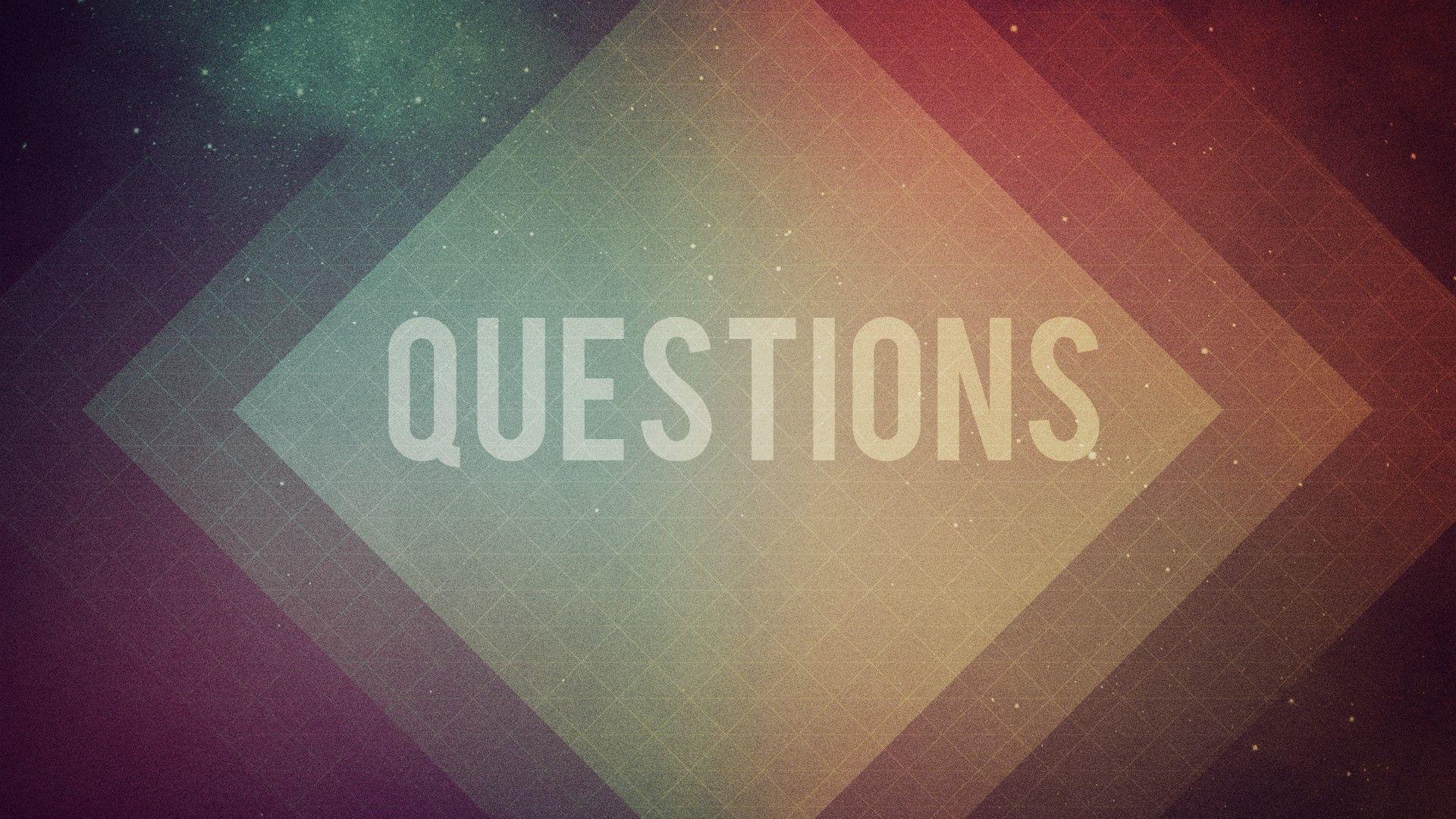 Outer space multicolor text typography questions wallpaper