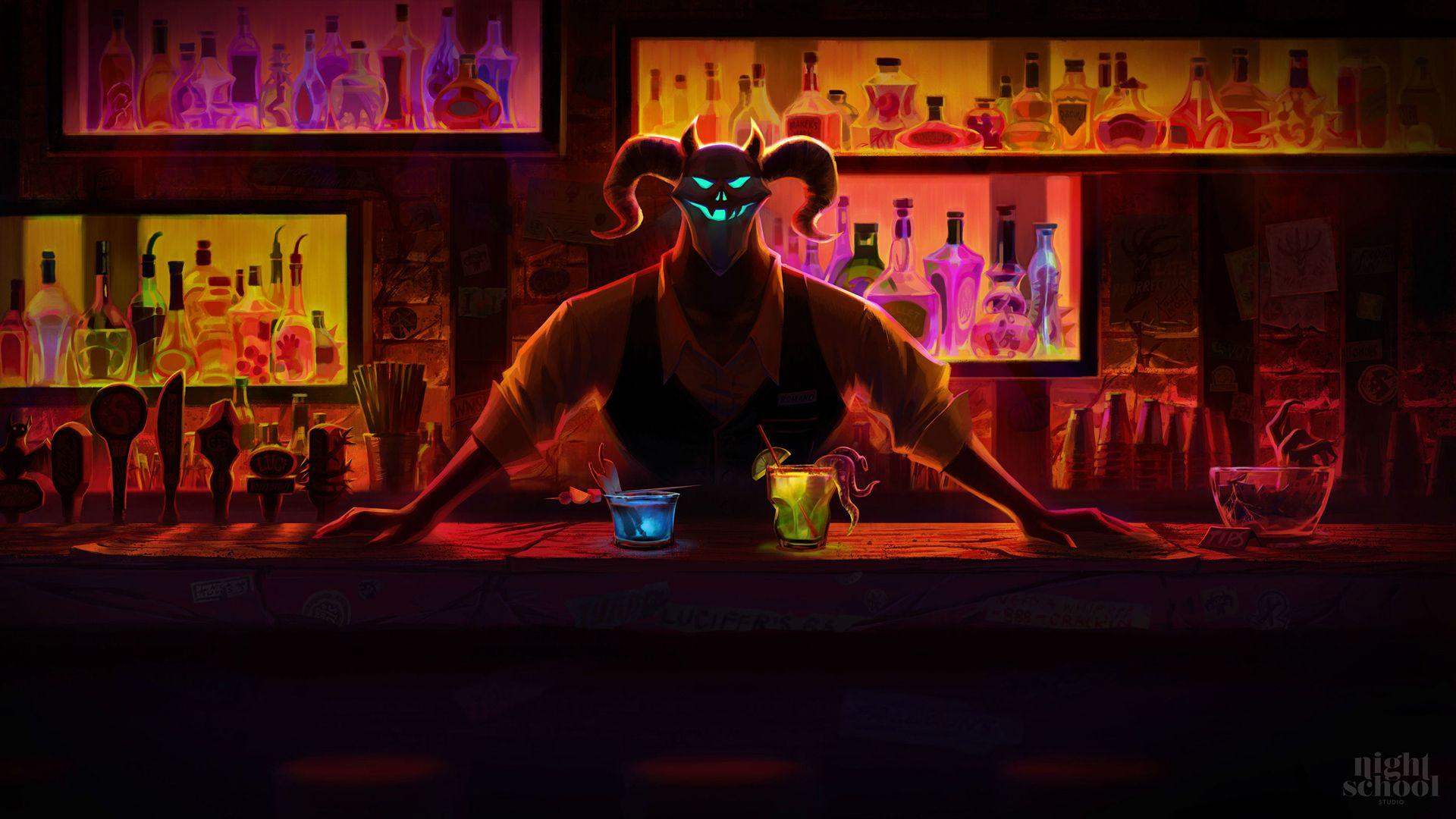 Devil bartender. Wallpaper from Afterparty