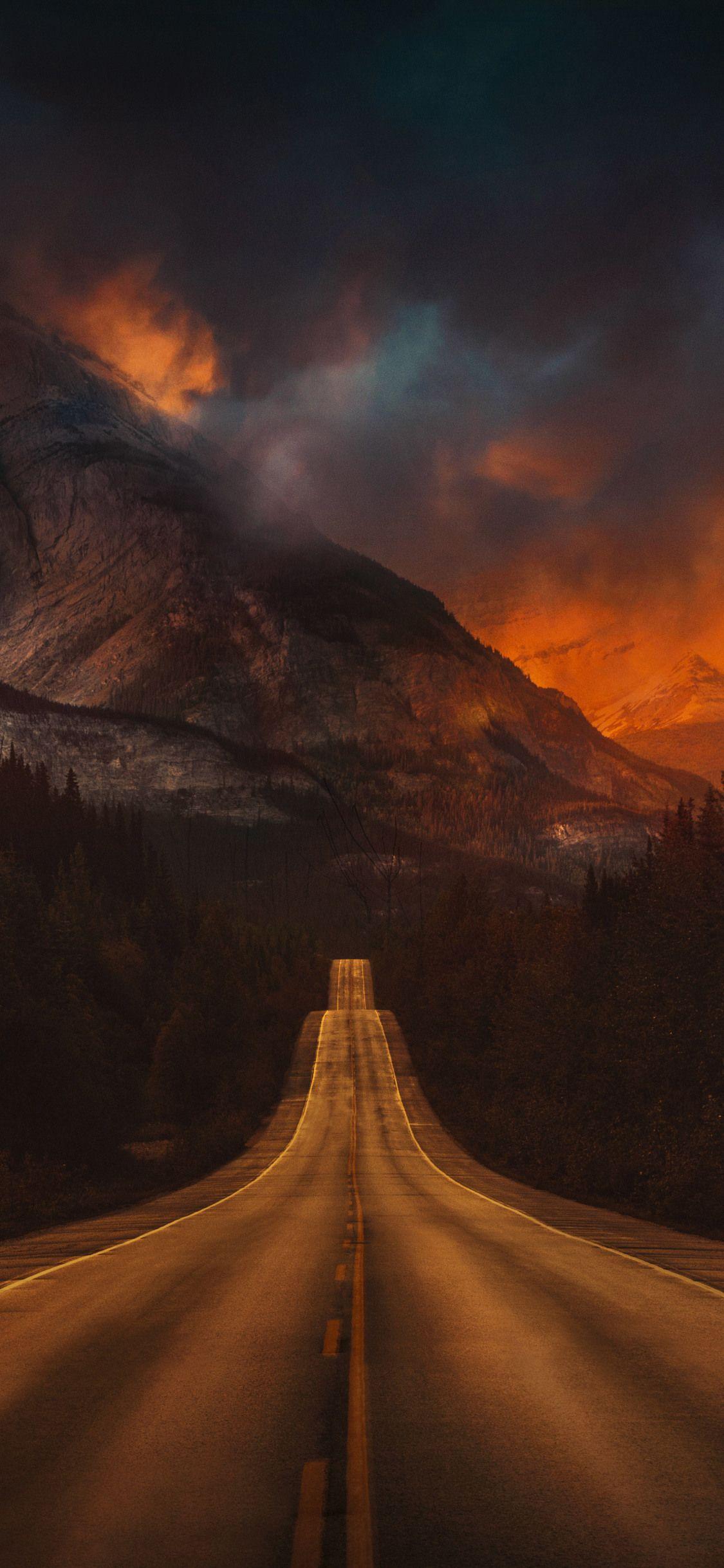 Mountain Nature Night Road 4k iPhone XS, iPhone iPhone X