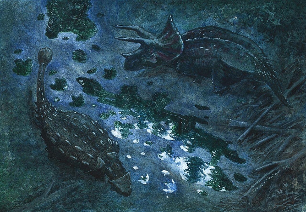 Wallpaper Tuomas Koivurinne Triceratops Dinosaurs Pictorial art