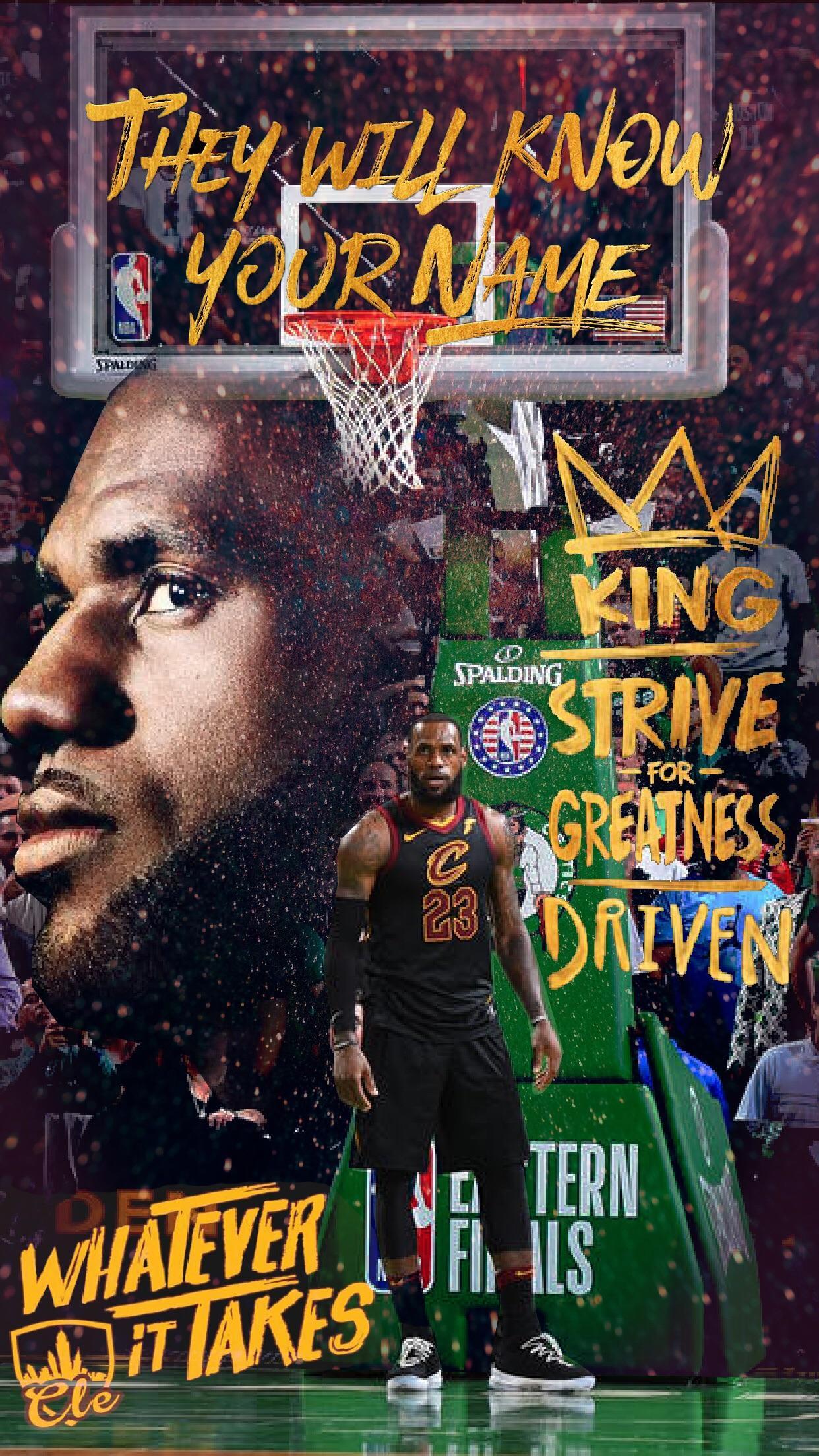 I made a wallpaper using my favorite picture of LeBron in game 7
