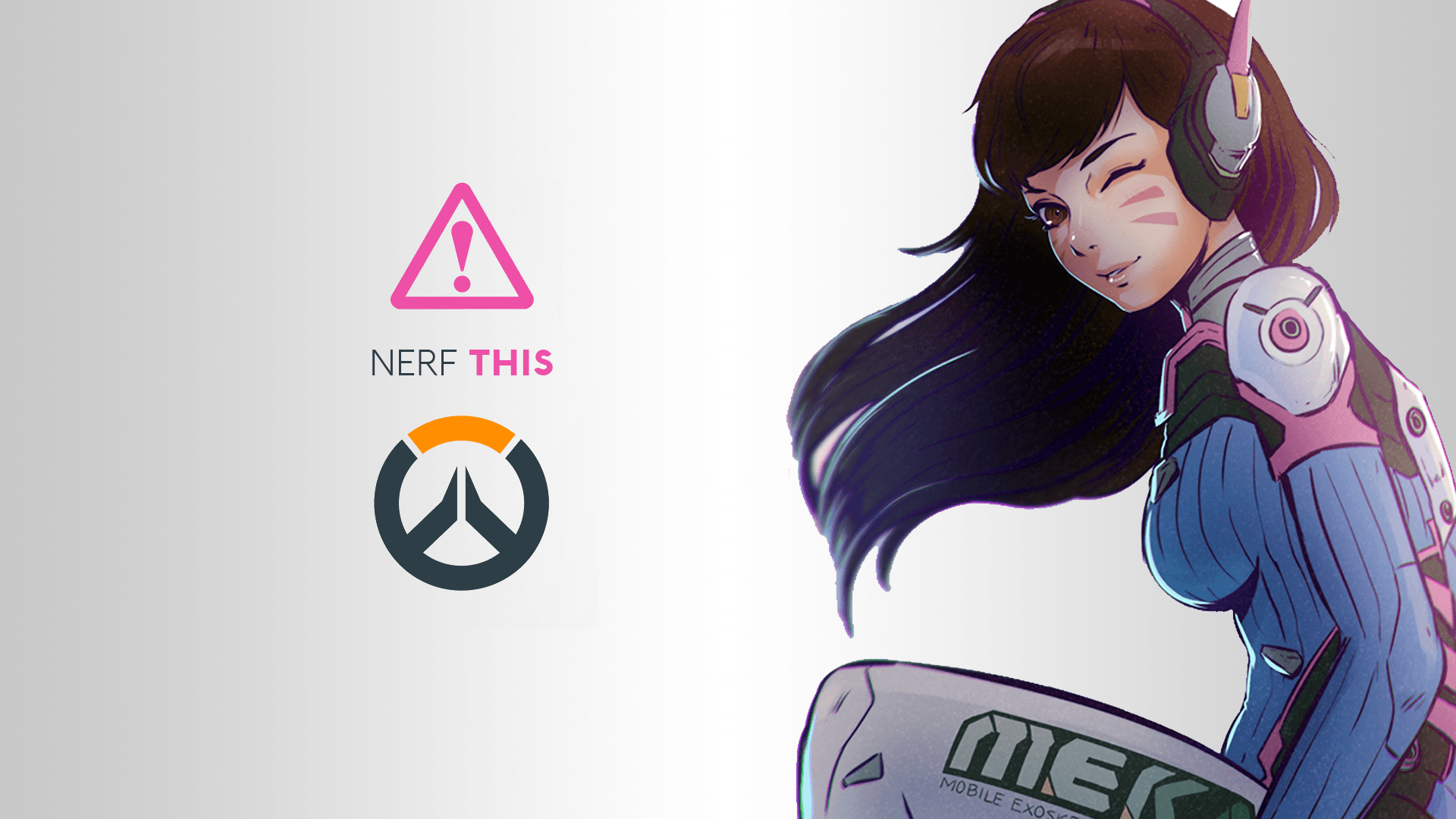 DVa Overwatch Video games Gray background Illustration Overwatch HD  Wallpapers  Desktop and Mobile Images  Photos
