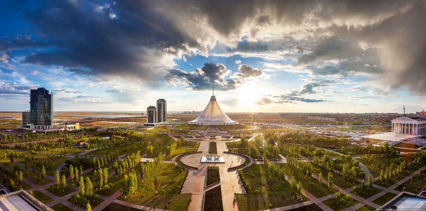 Khan Shatyr Astana park Kazakhstan wallpaperx1080