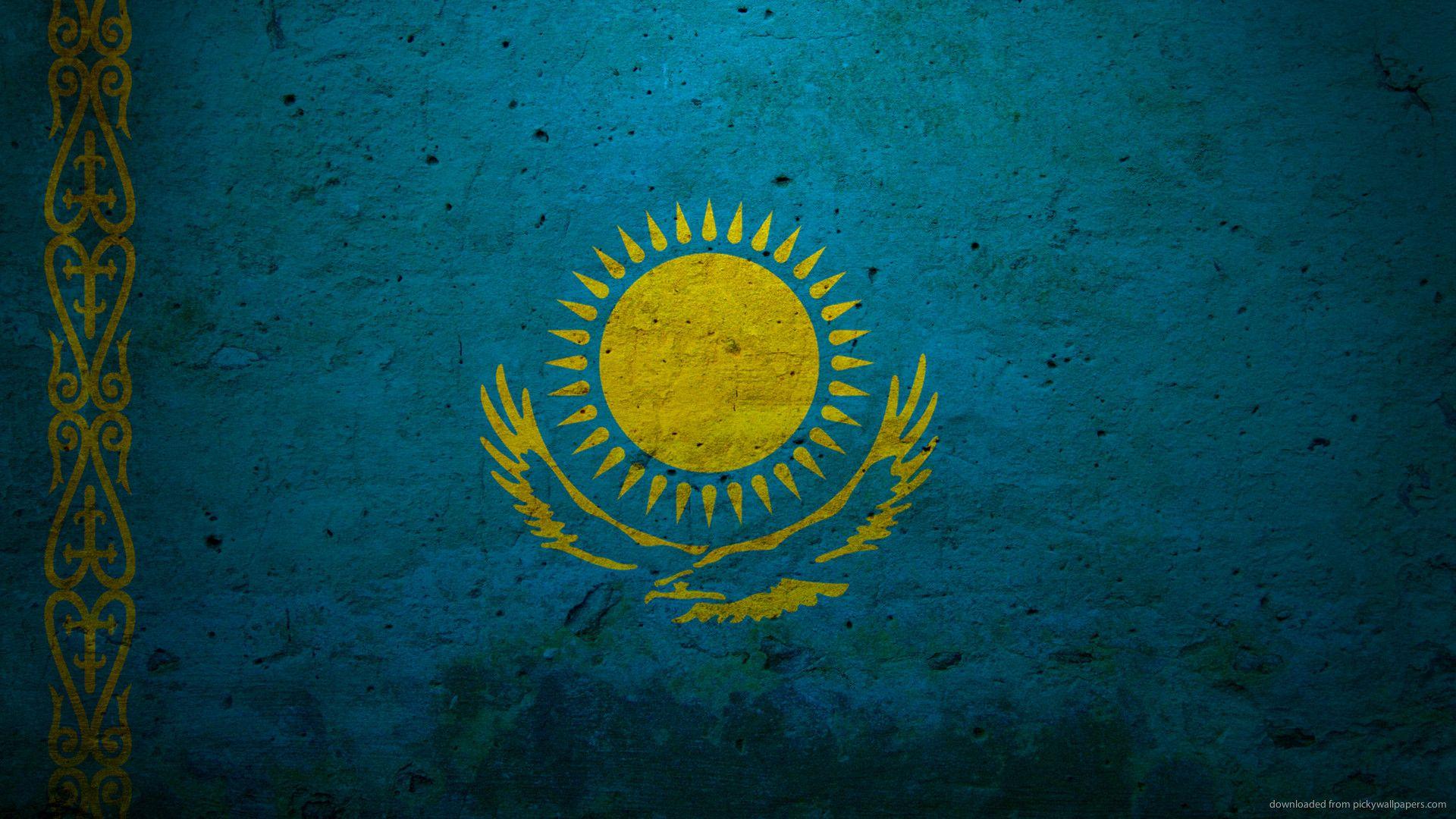 Flag Of Kazakhstan. Download HD Wallpaper