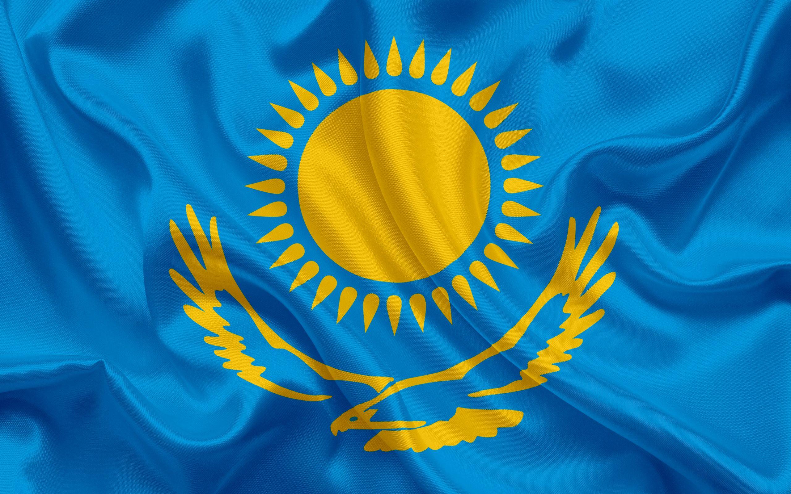 Download wallpaper Kazakh flag, Kazakhstan, Asia, flag
