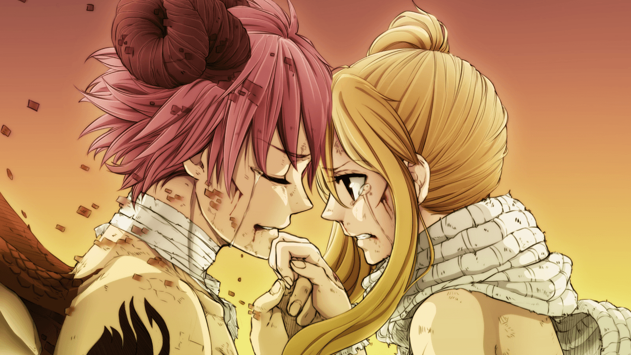 Download 1280x720 Natsu X Lucy, Fairy Tail, Tears, Scarf, After
