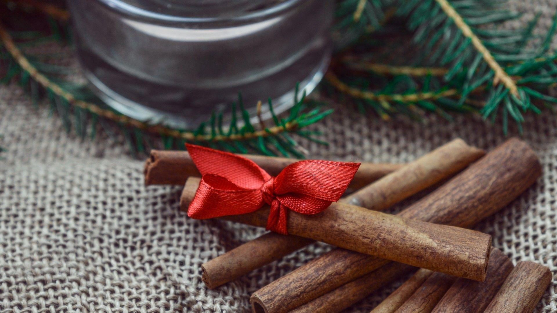 Download 1920x1080 Cinnamon, Christmas, Candle, New Year 2018