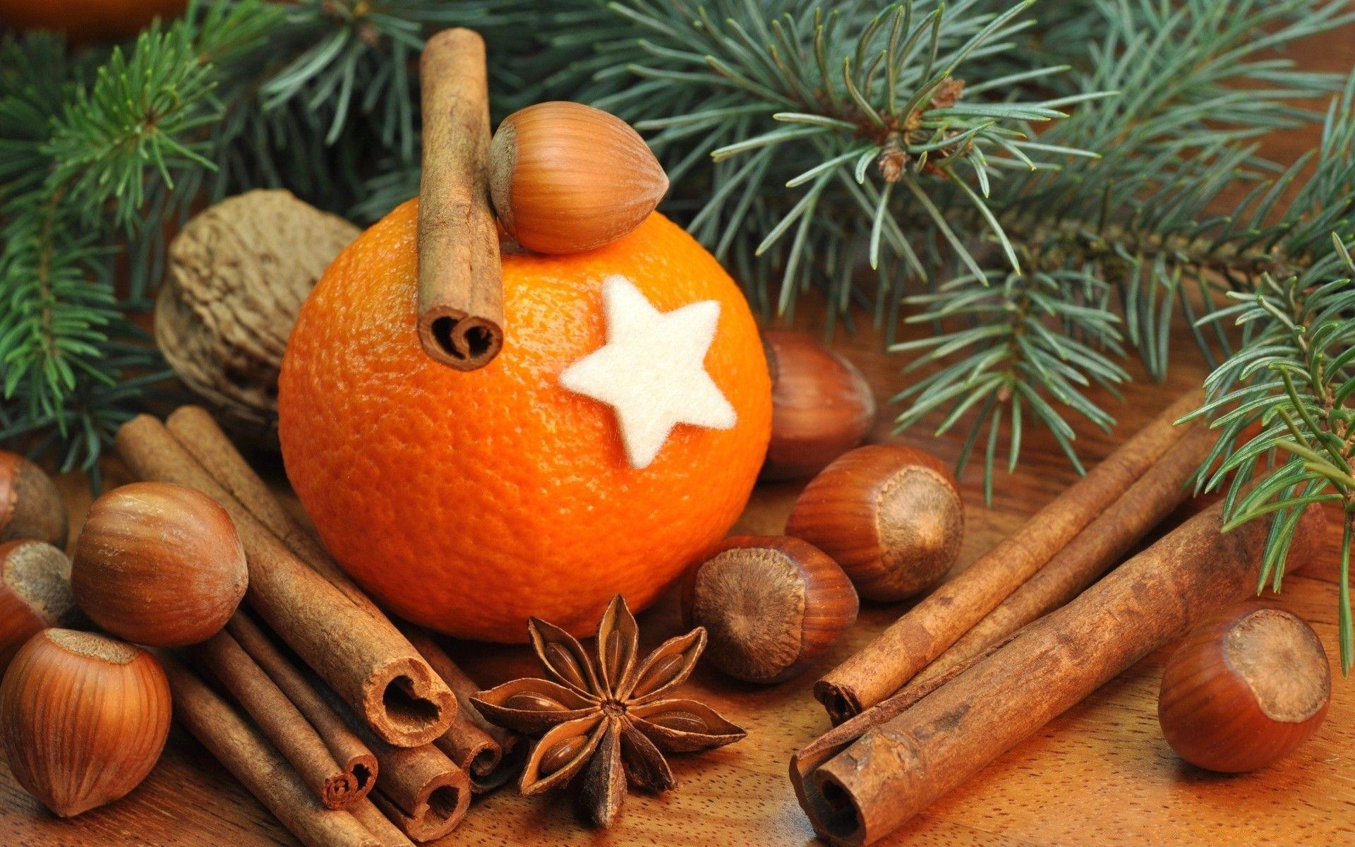Orange With Cinnamon Sticks. iPhone wallpaper for free