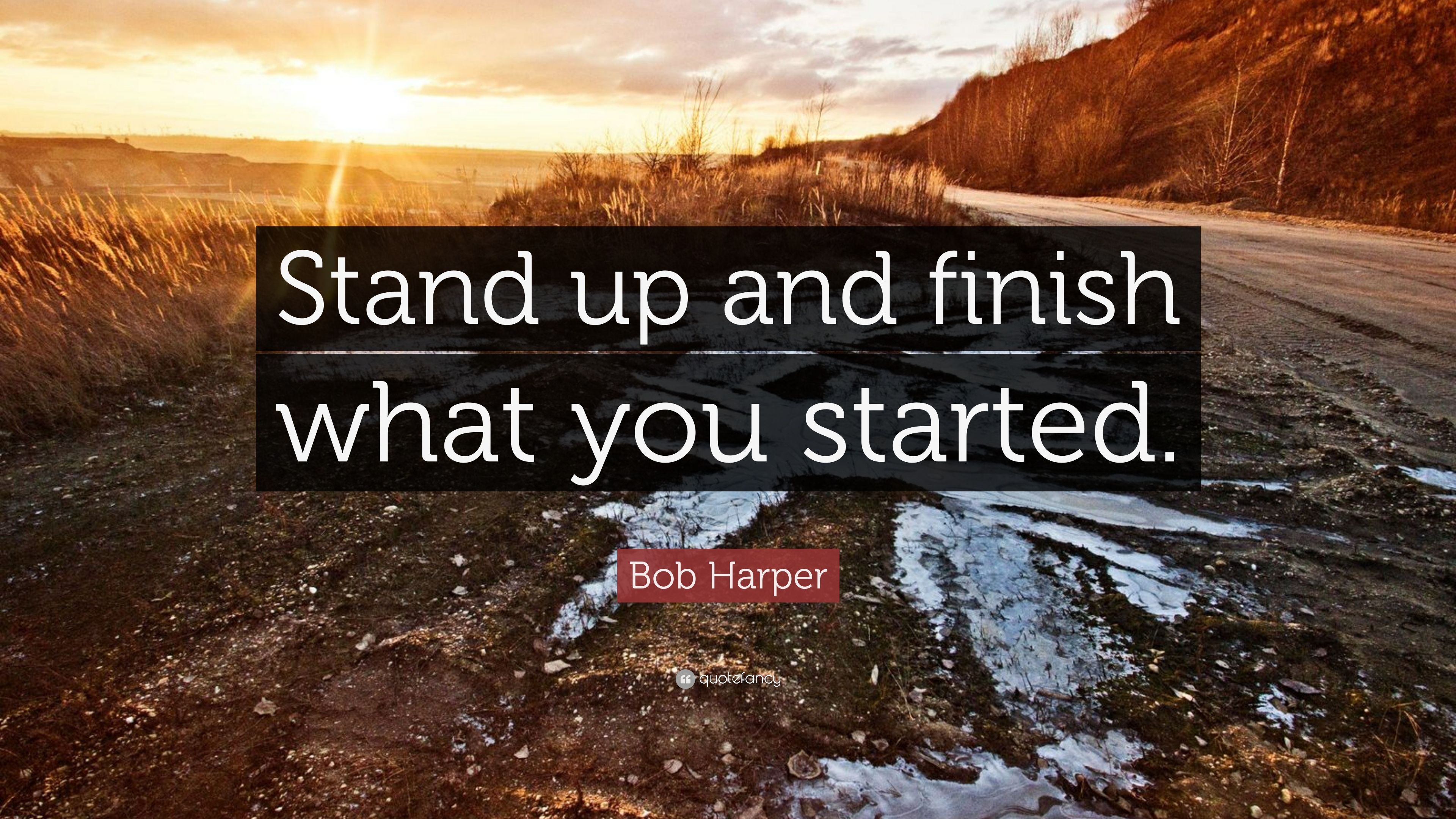 Bob Harper Quote: “Stand up and finish what you started.” (7 wallpaper)