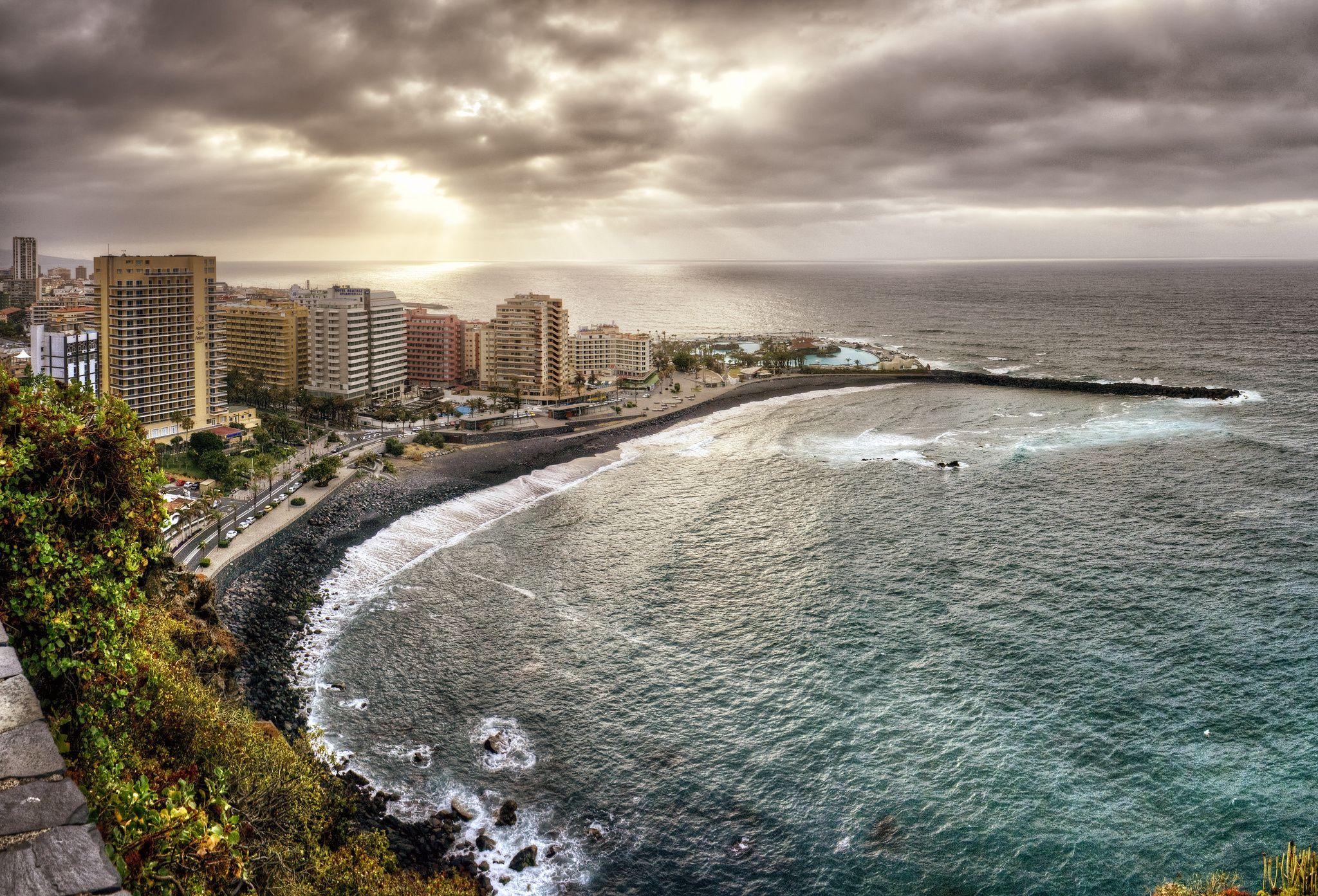 Canary Islands Atlantic Ocean coast buildings ocean landscape