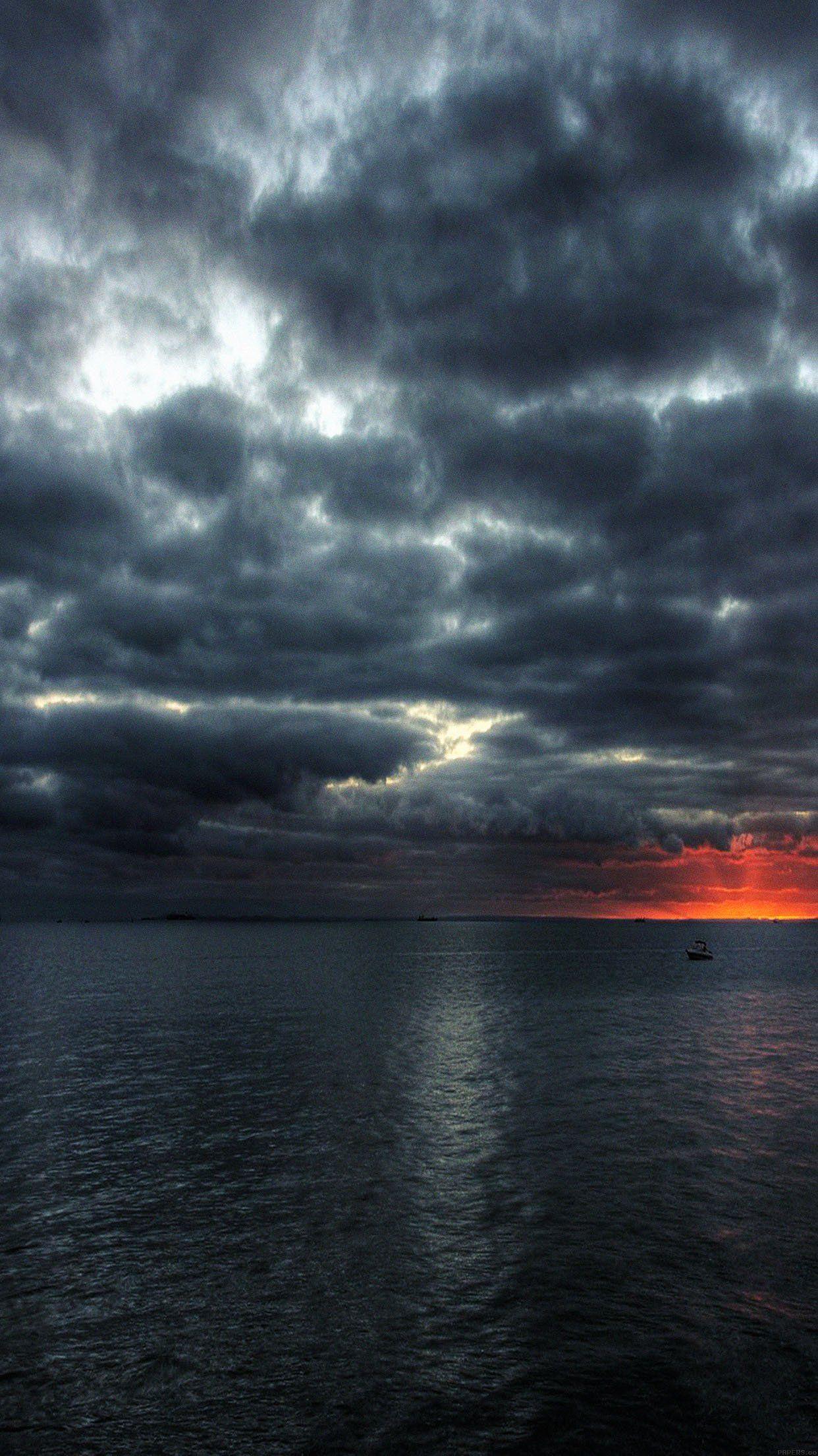 iPhone 6 Wallpaper dark sea storm night ocean