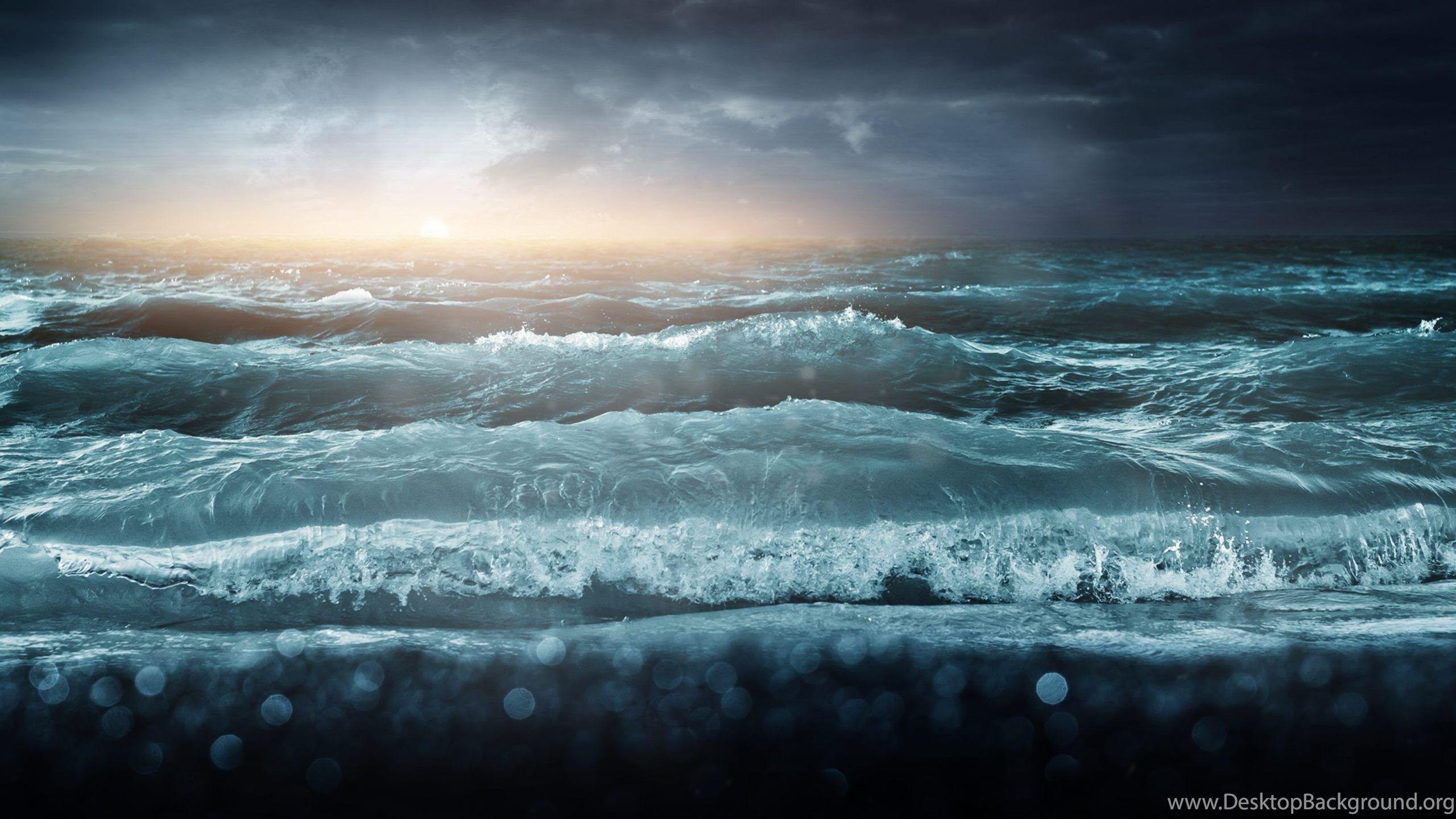Ocean Waves And Storm Wallpaper For Desktop, PC & Mobile Desktop