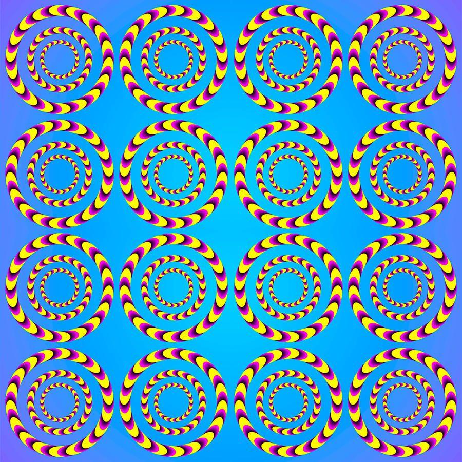 Optical Illusion Spinning Wheels Digital Art