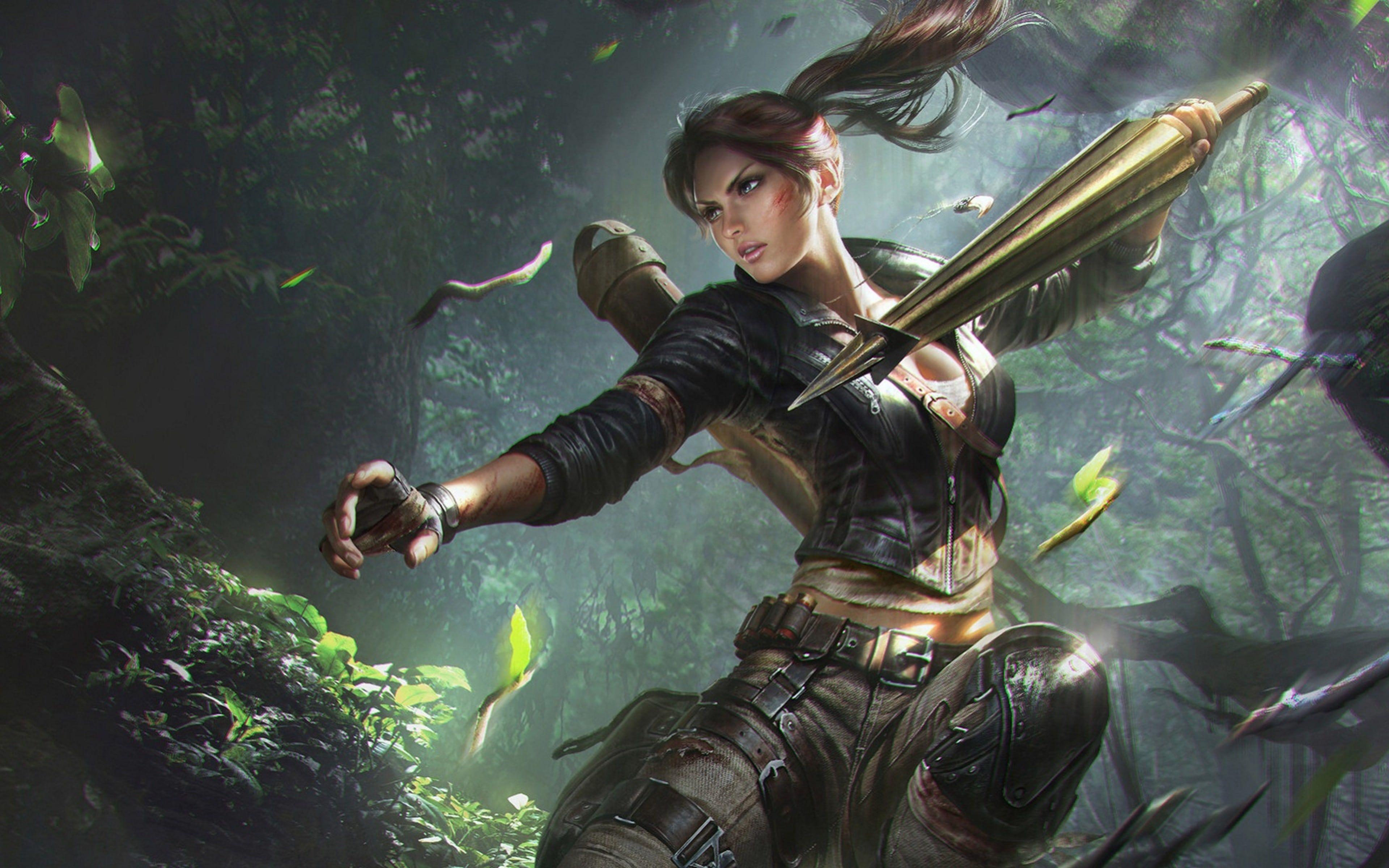 Lara Croft Tomb Riader Digital Art Wallpaper and Free Stock