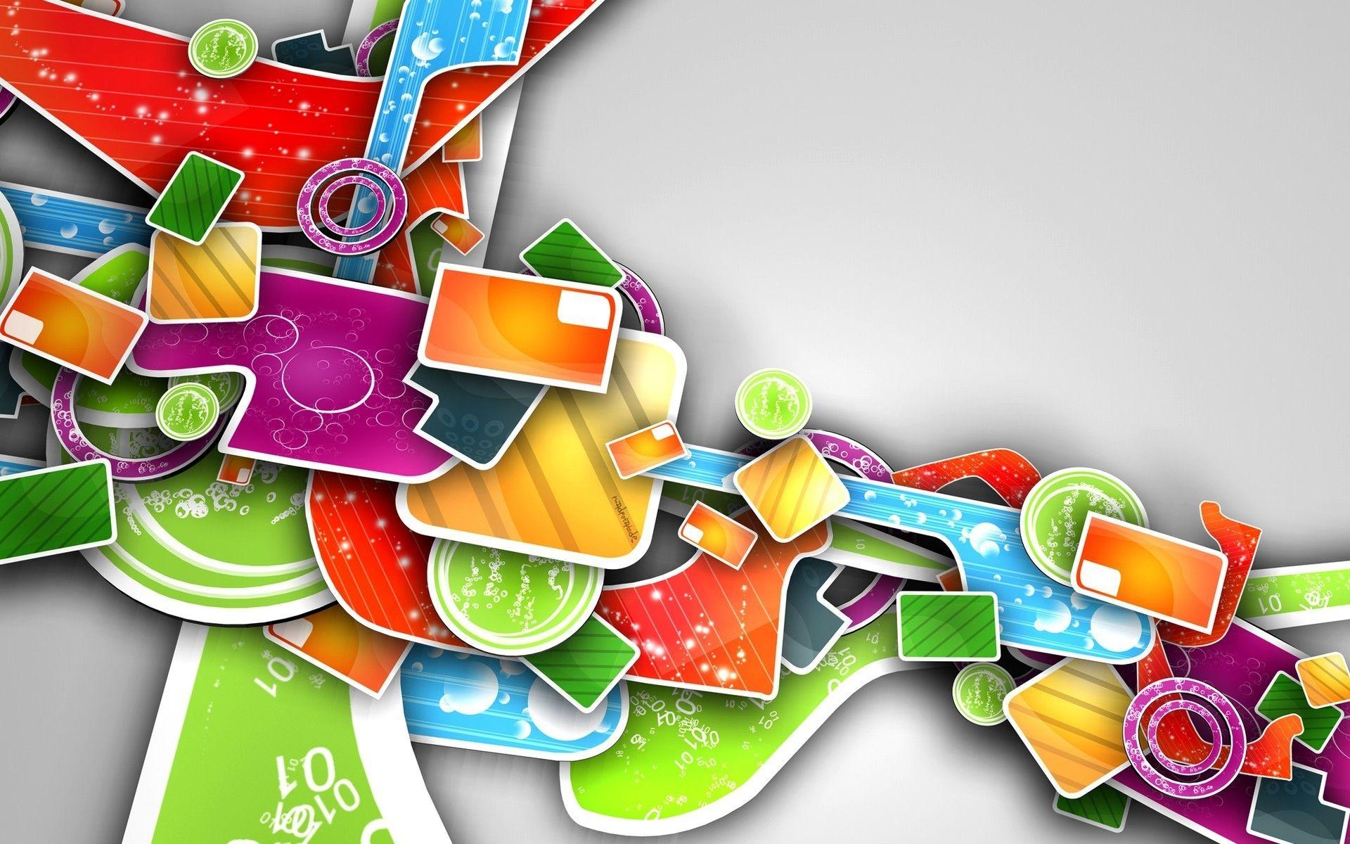 Abstract colors digital art multicolor wallpaper