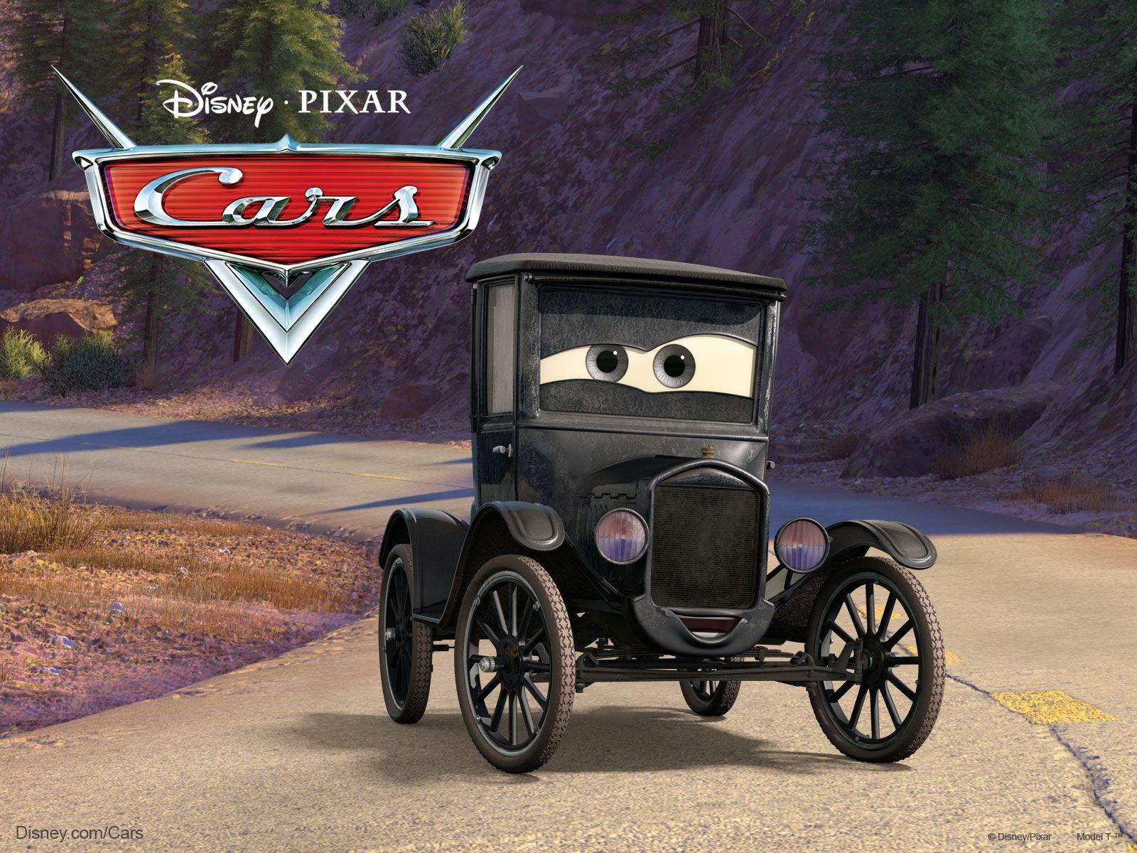 Lizzie the Model T from Pixar's Cars Movie Desktop Wallpaper