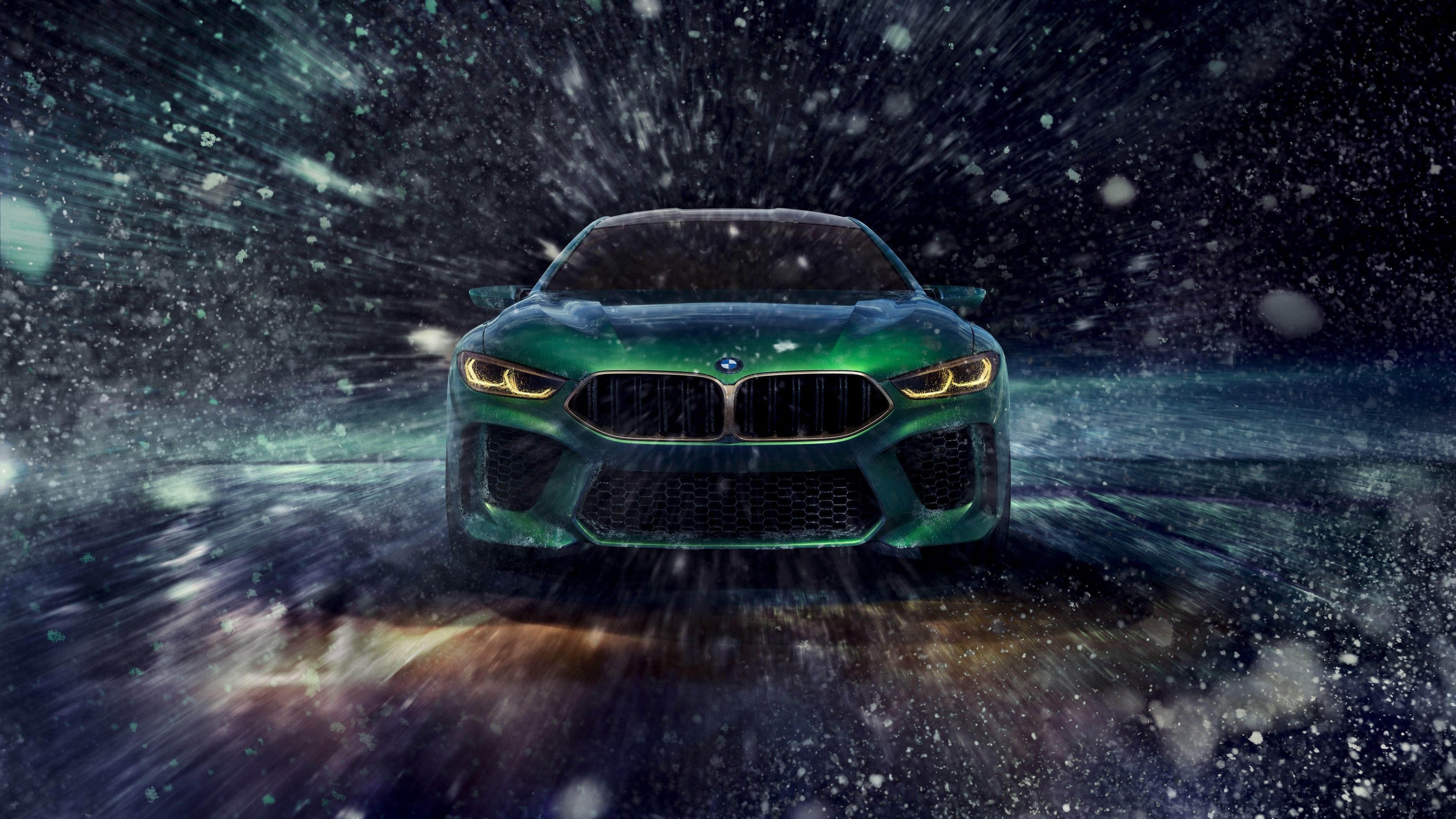 Download 3840x2160 Bmw M8 Gran Coupe, Concept Design, Green, Cars