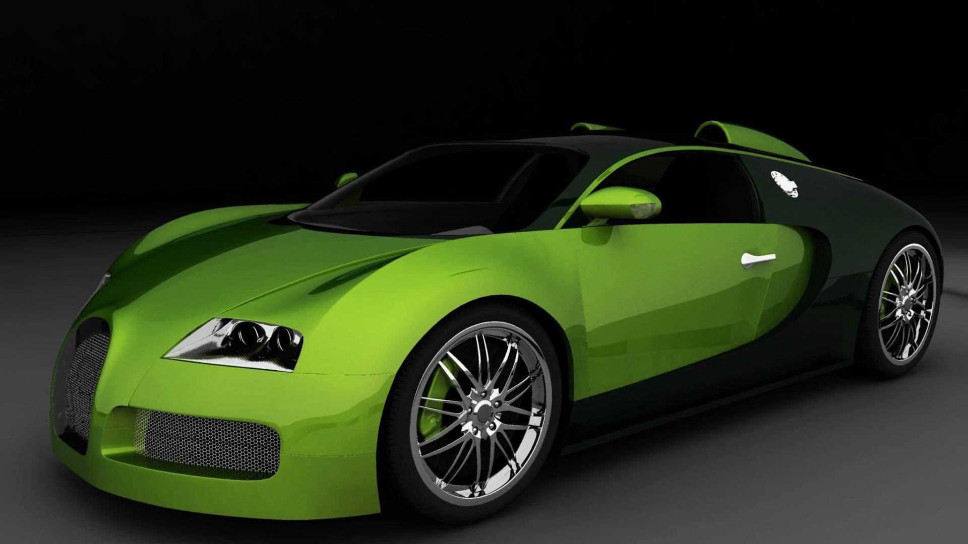 3D Green Car. Download HD Wallpaper