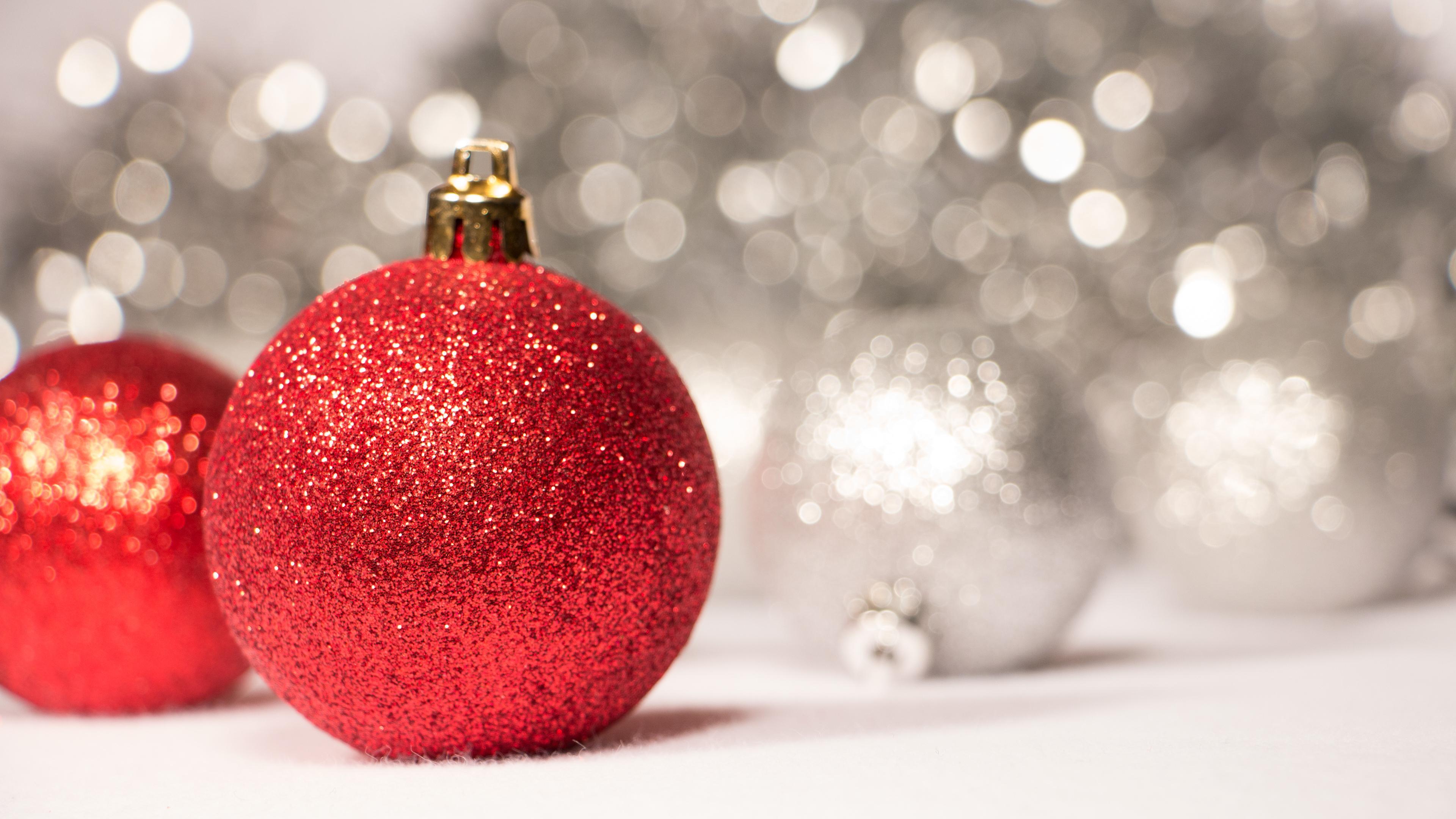 Wallpaper.wiki Picture Red Sparkly Christmas Ornaments PIC