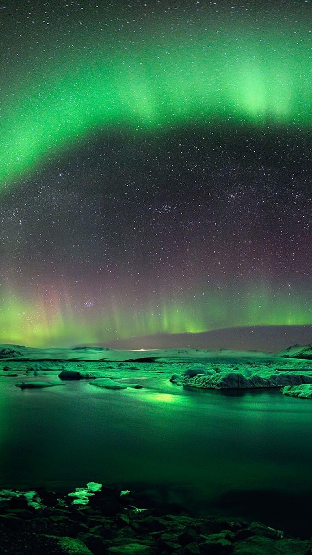 Aurora Borealis Iceland Green Galaxy s4 wallpaper