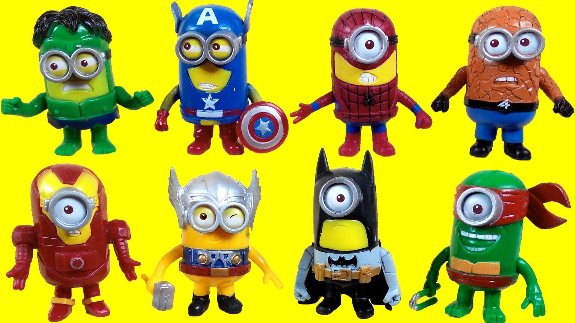 Superhero minion, Spiderman, Hulk, Iron man, thor, Captain america