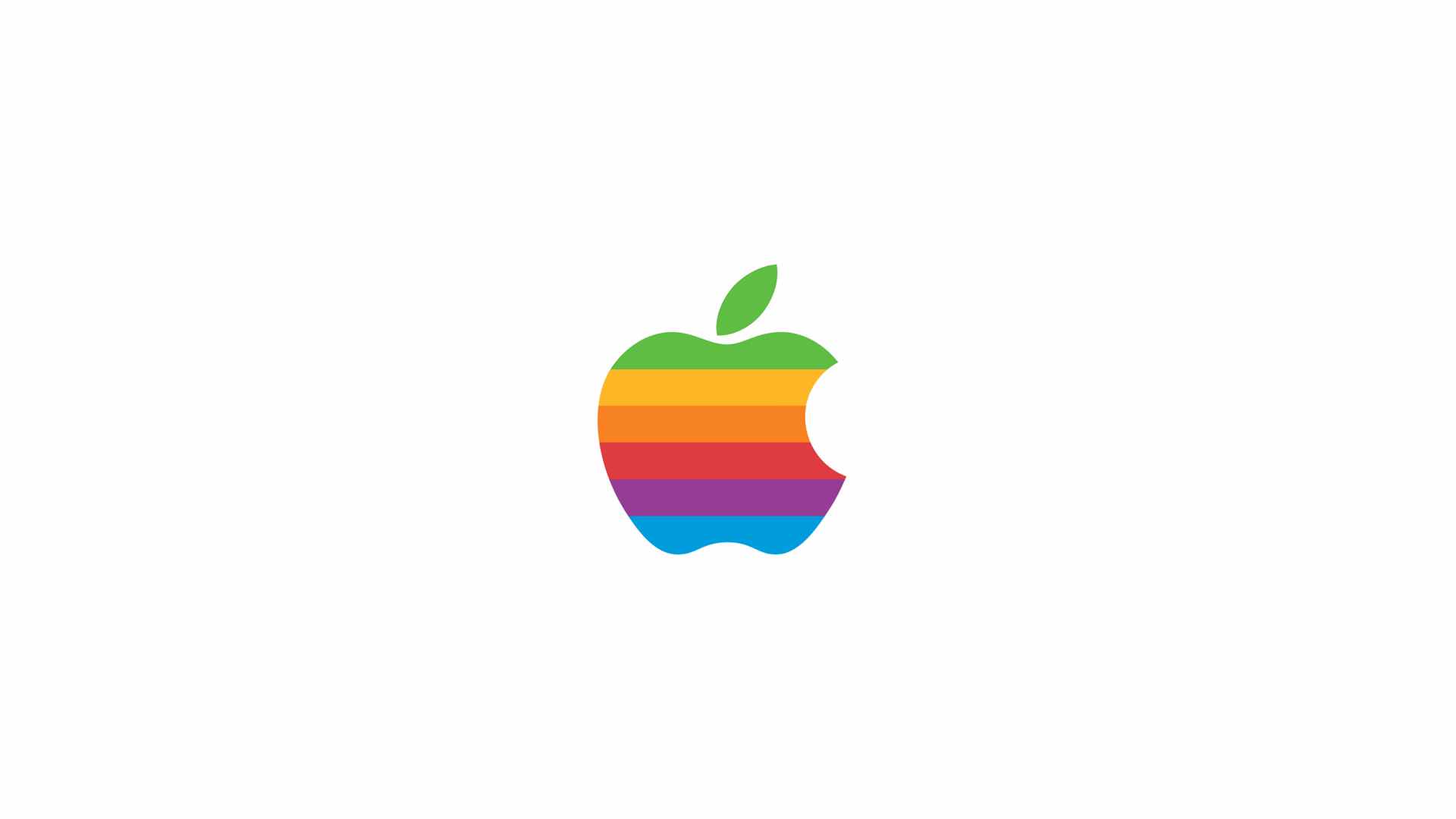 Apple logo rainbow white. wallpaper.sc Desktop
