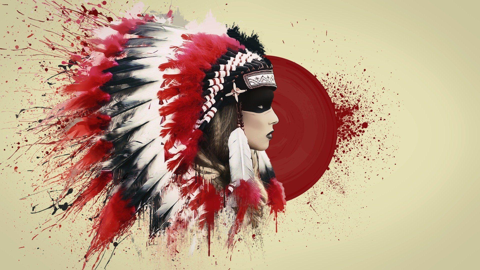 indian feathers art blood roach HD wallpaper