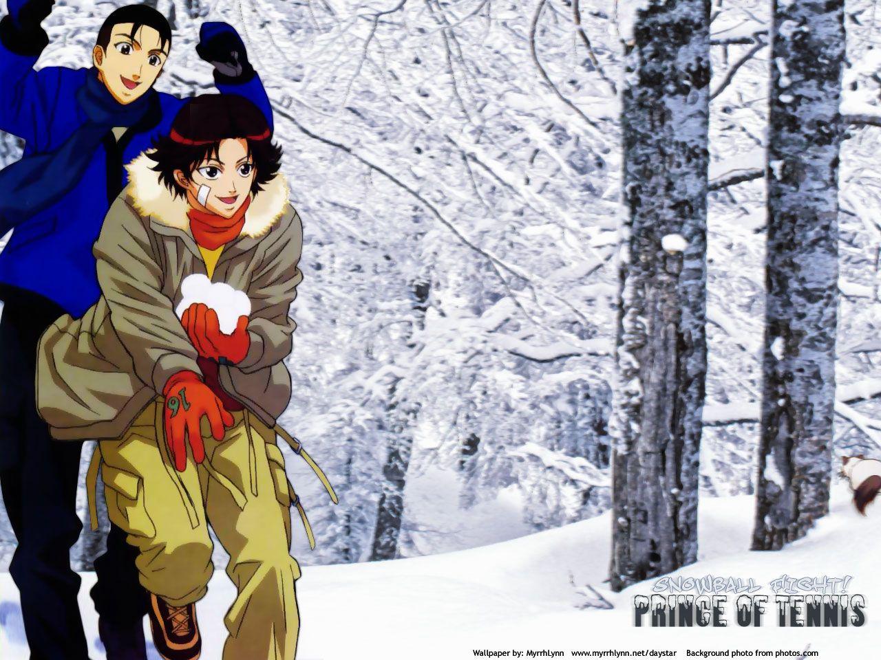 Prince of Tennis Wallpaper: Snowball Fight!
