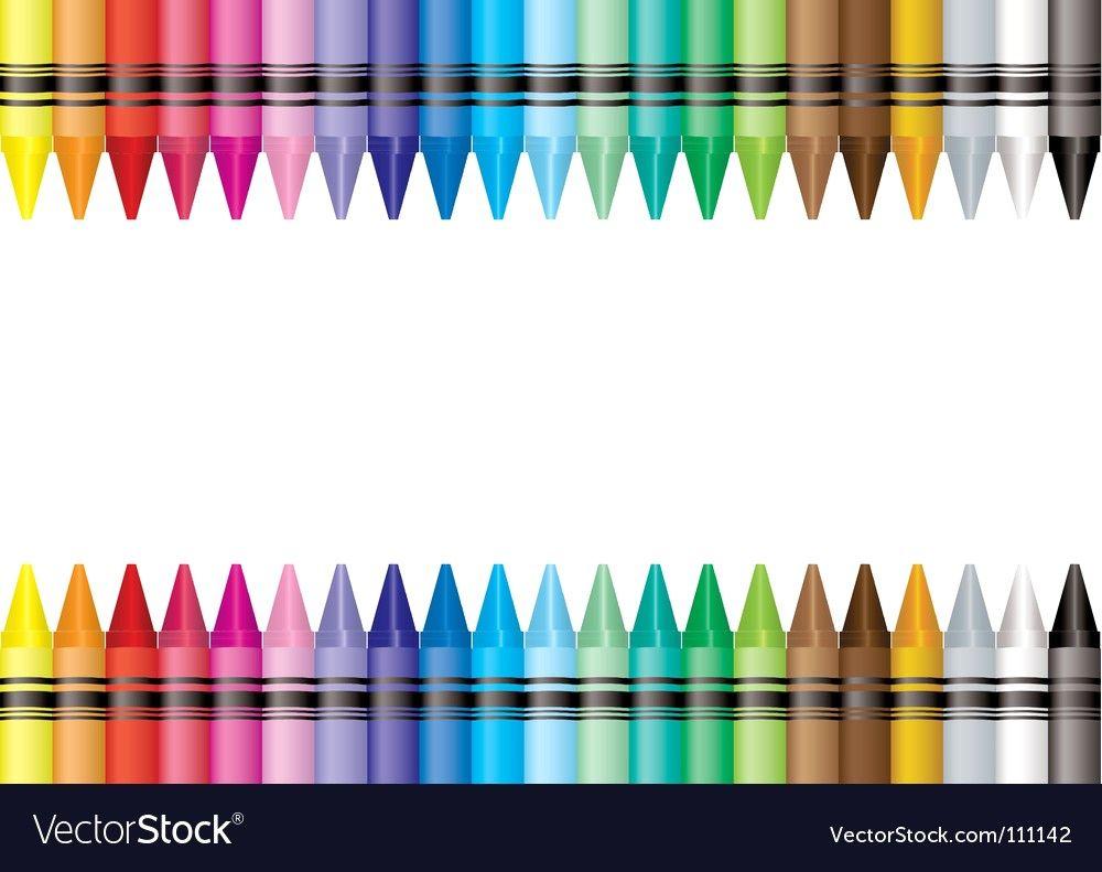 A Pencil Crayon Border Isolated On White Background With