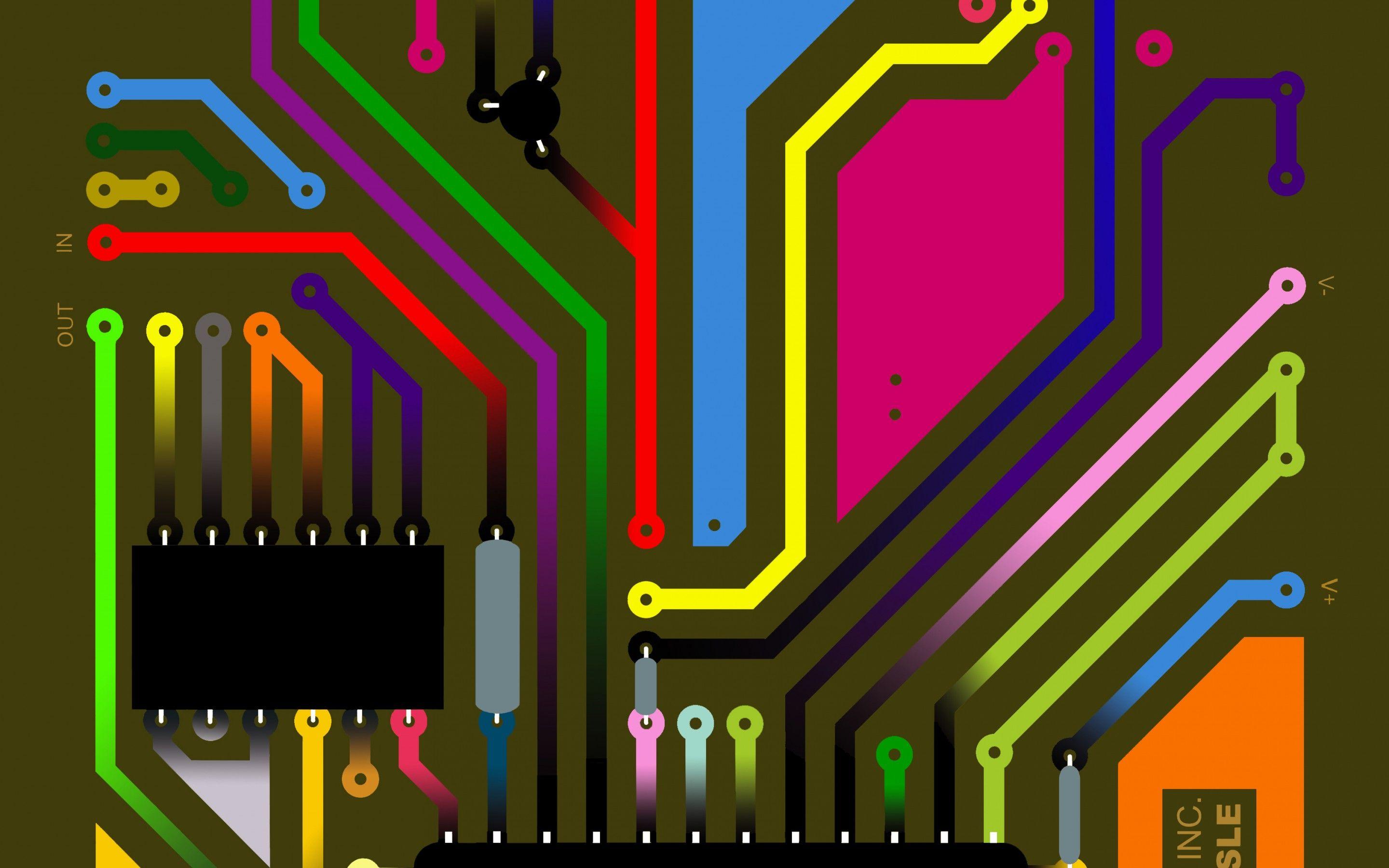 Electronic equipment fee microchip circuits paths wallpaperx1800