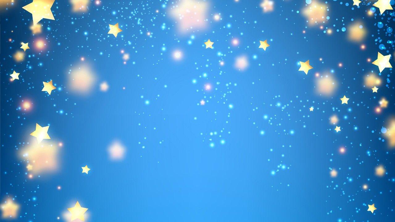 Wallpaper Blue background, Stars, Luminous, 4K, Abstract